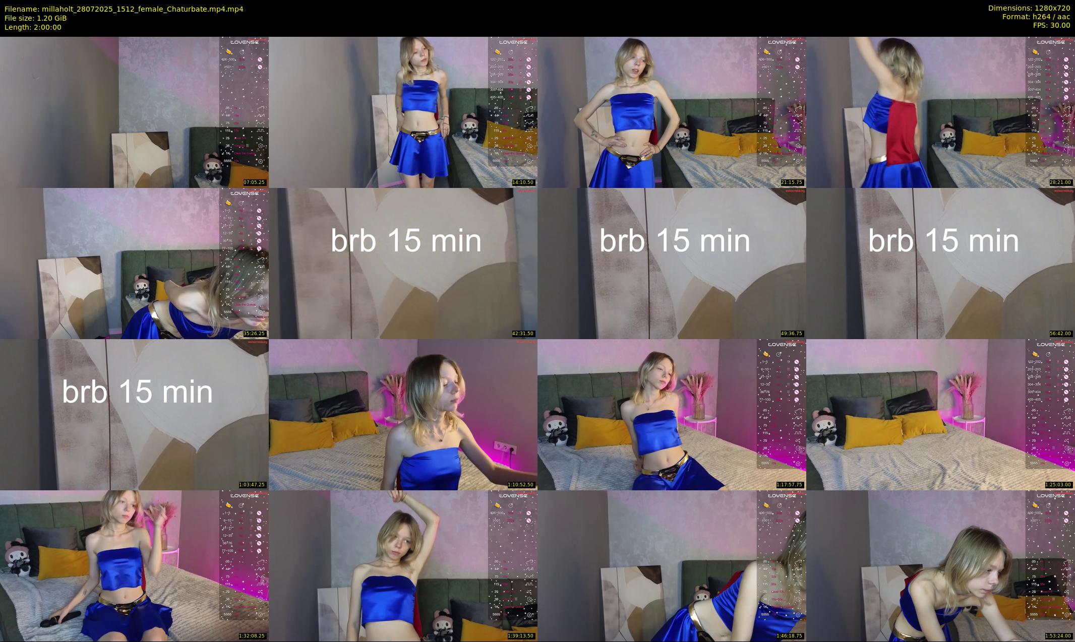 millaholt — 120 minute Chaturbate female cam show recording, 720p, Jul 28, 2025