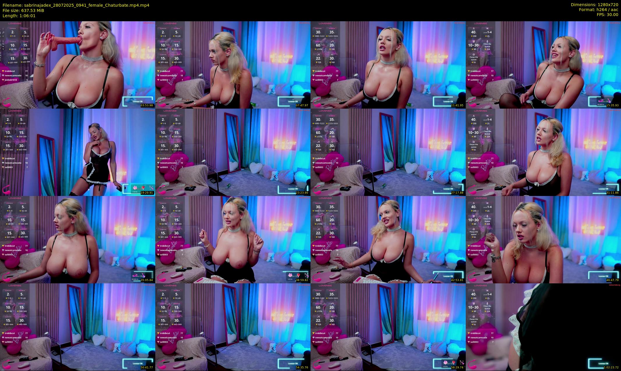 sabrinajadex — 67 minute Chaturbate female cam show recording, 720p, Jul 28, 2025