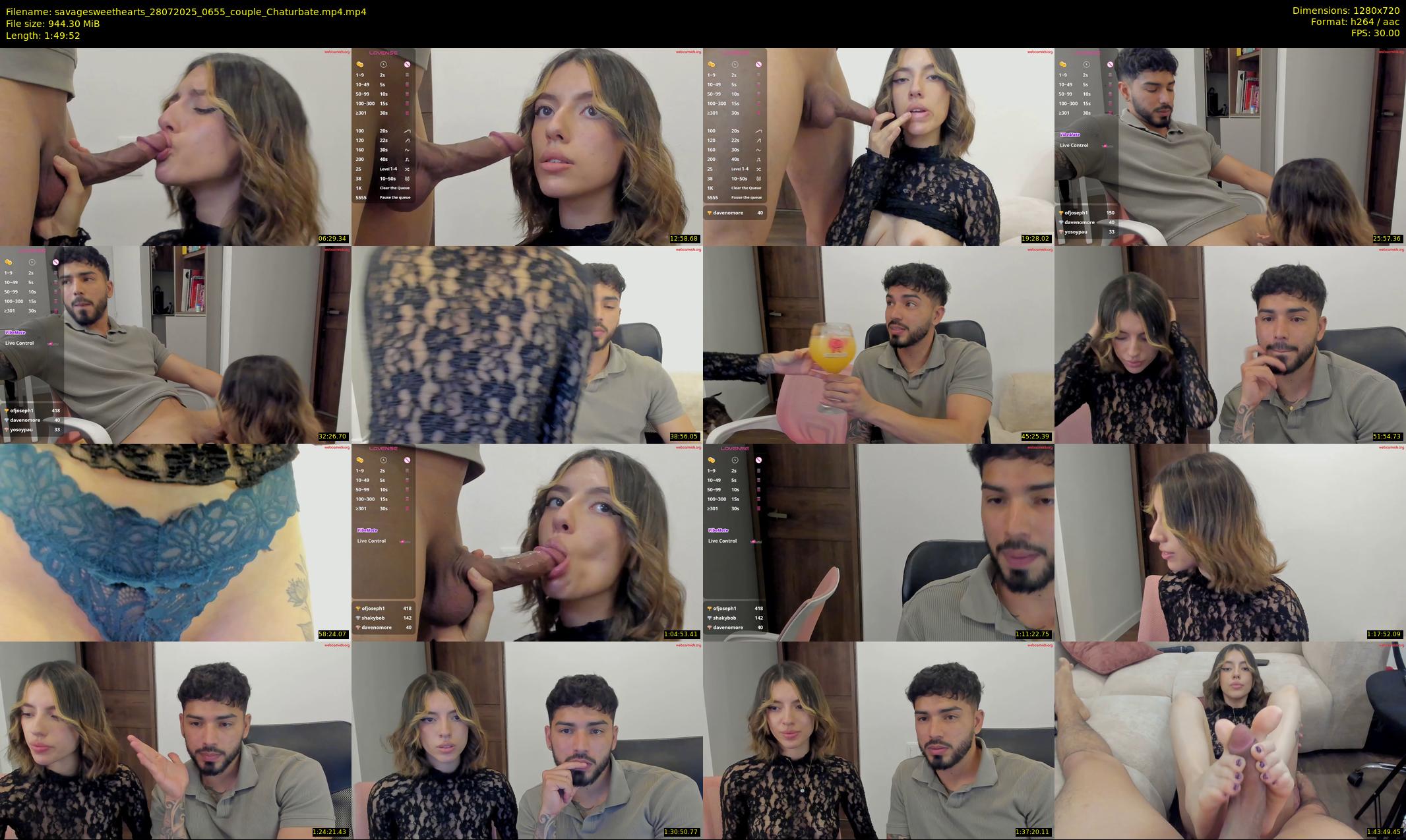 savagesweethearts — 110 minute Chaturbate couple cam show recording, 720p, Jul 28, 2025