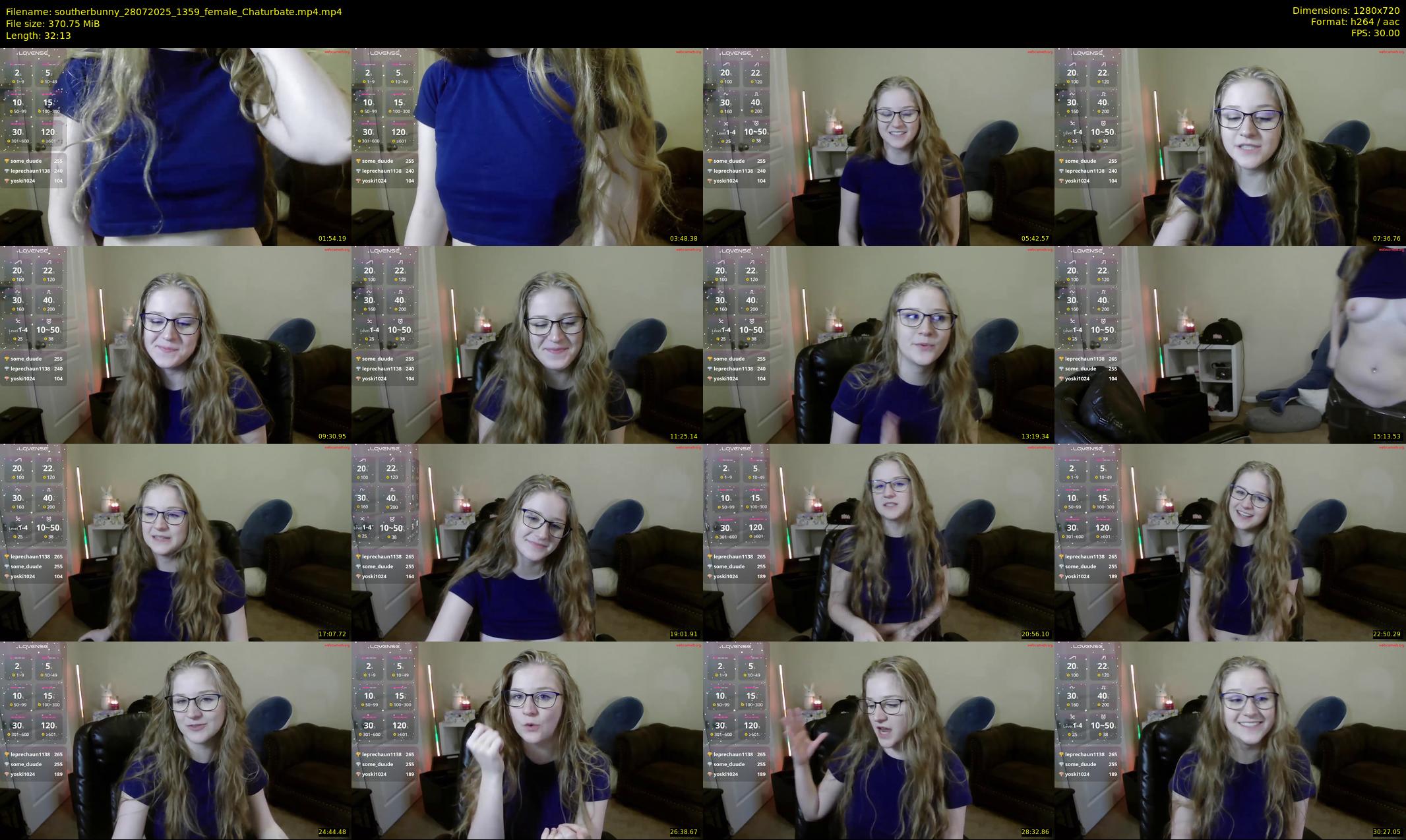 southerbunny — 33 minute Chaturbate female cam show recording, 720p, Jul 28, 2025