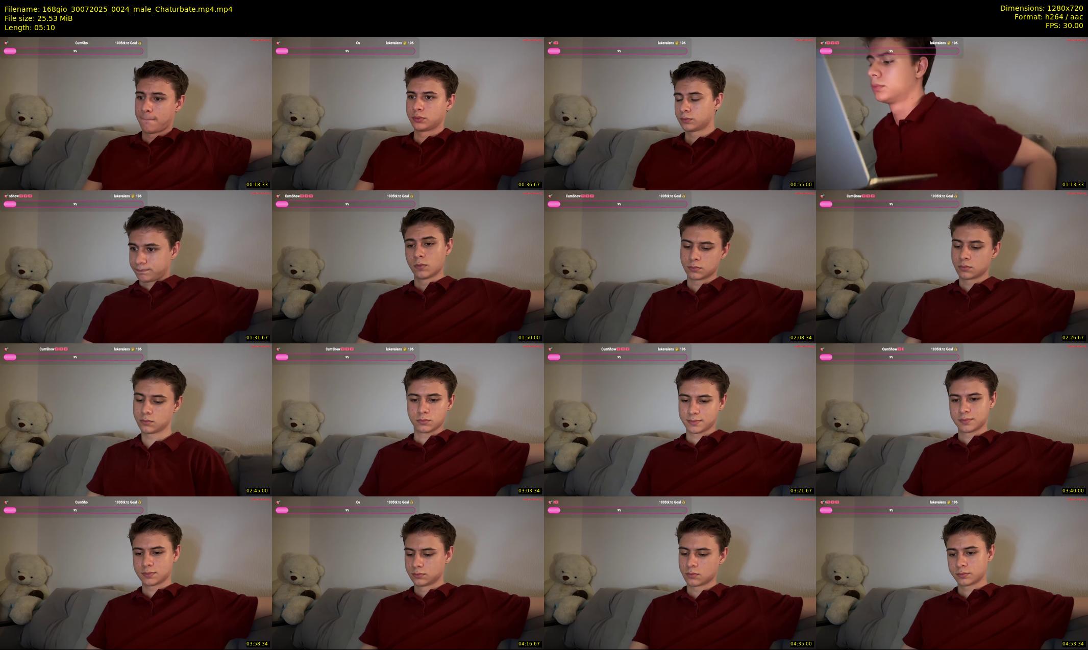 168gio — 6 minute Chaturbate male cam show recording, 720p, Jul 30, 2025
