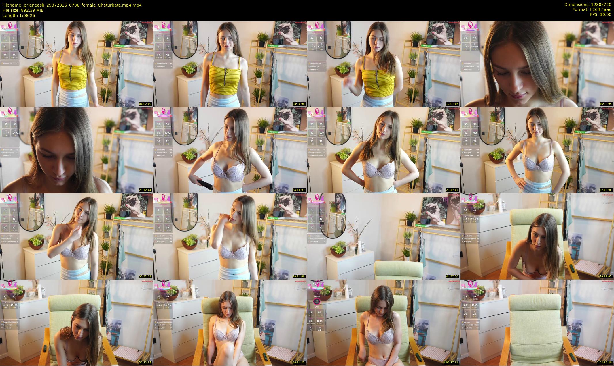erleneash — 69 minute Chaturbate female cam show recording, 720p, Jul 29, 2025