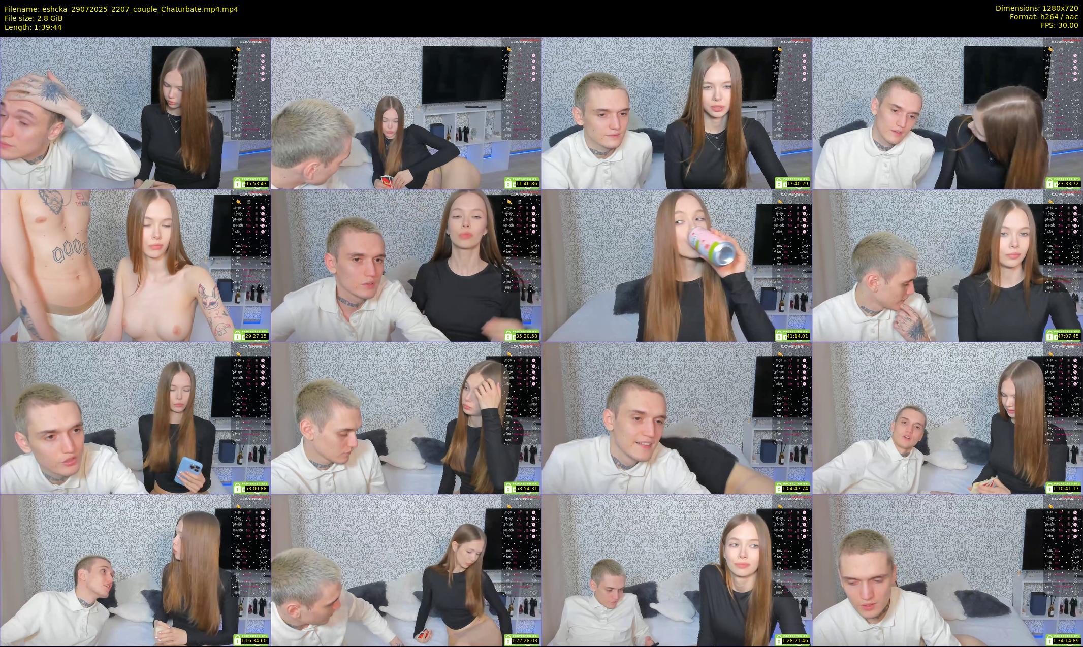 eshcka — 100 minute Chaturbate couple cam show recording, 720p, Jul 29, 2025