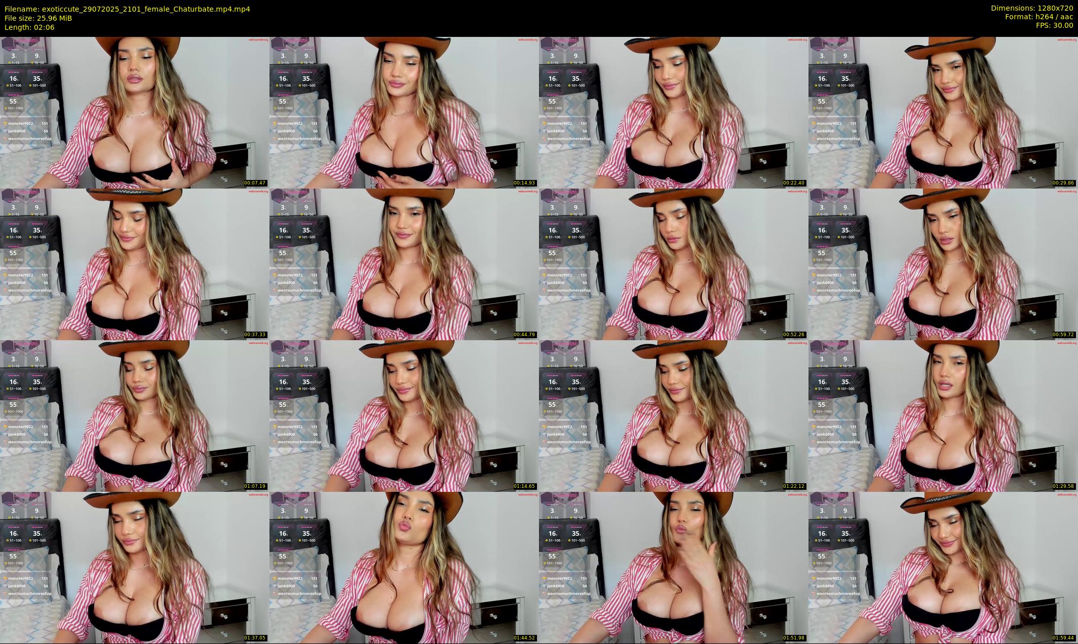 exoticcute — 3 minute Chaturbate female cam show recording, 720p, Jul 29, 2025