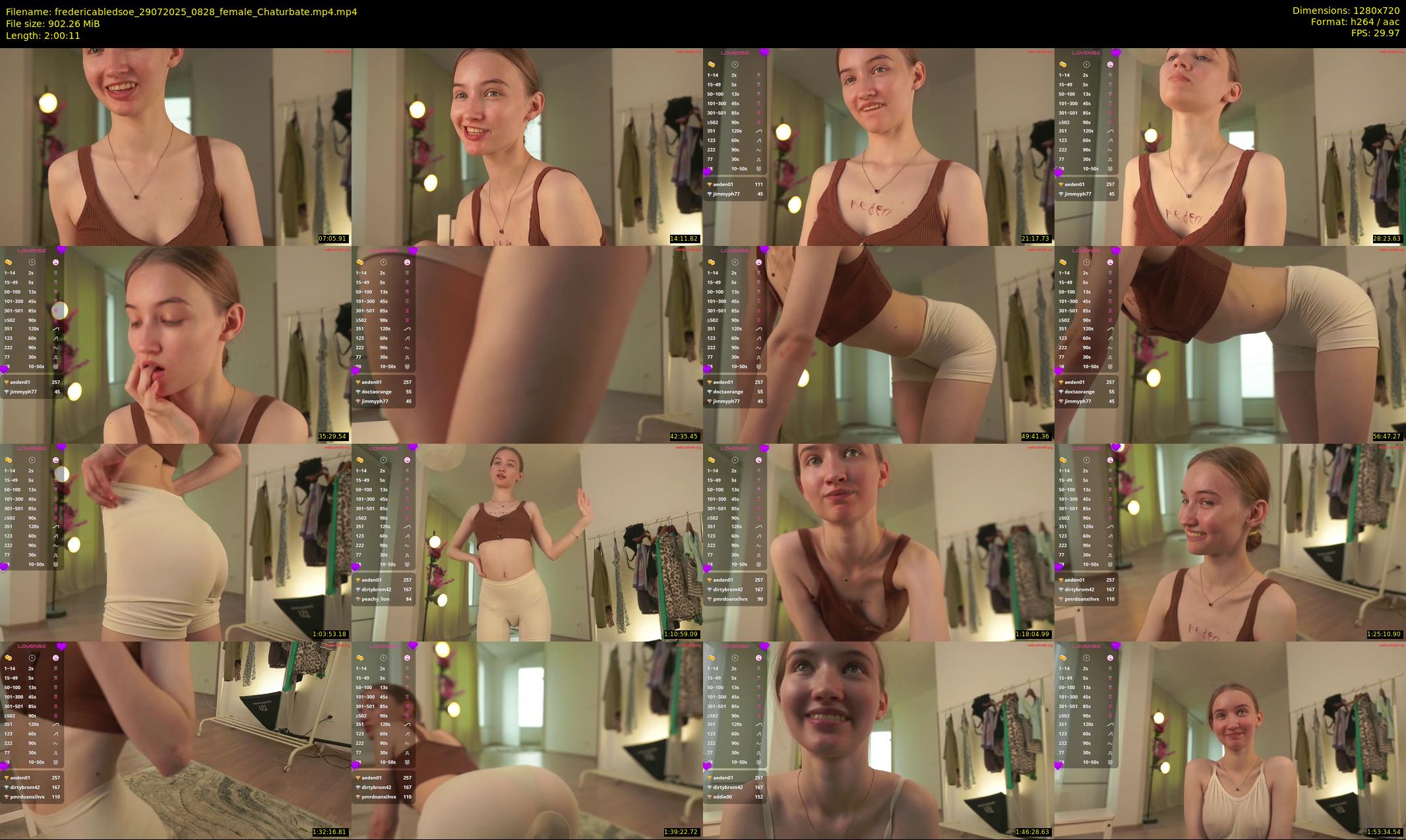 fredericabledsoe — 121 minute Chaturbate female cam show recording, 720p, Jul 29, 2025