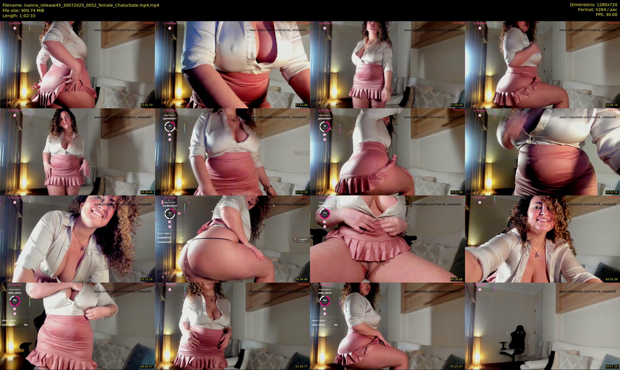 inanna_release45 — 63 minute Chaturbate female cam show recording, 720p, Jul 30, 2025