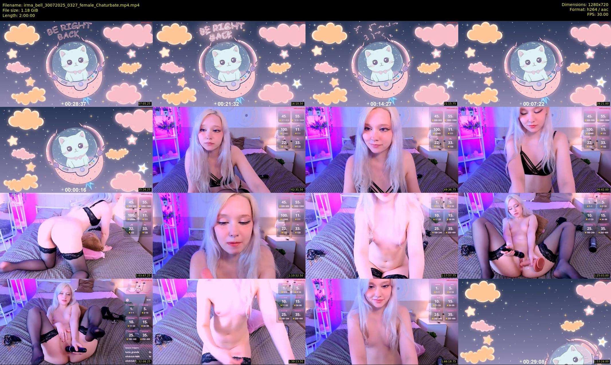 irma_bell — 120 minute Chaturbate female cam show recording, 720p, Jul 30, 2025