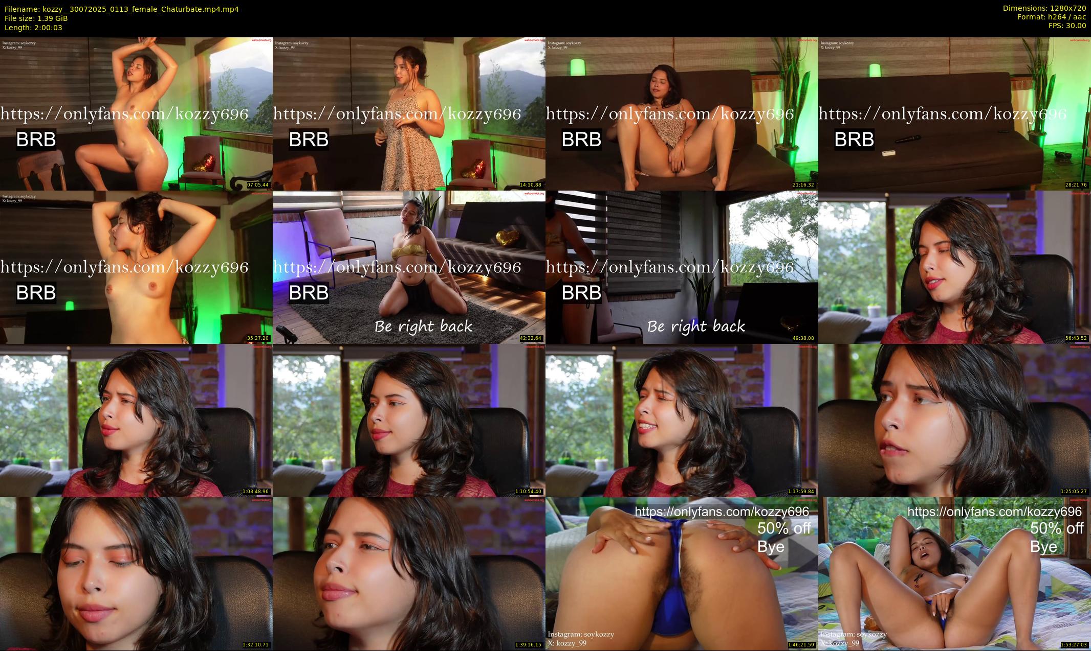 kozzy_ — 121 minute Chaturbate female cam show recording, 720p, Jul 30, 2025