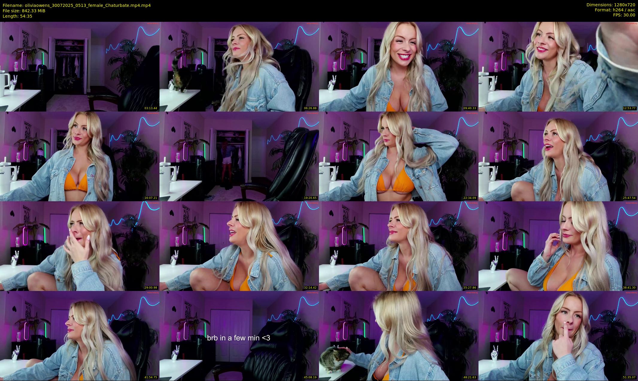 oliviaowens — 55 minute Chaturbate female cam show recording, 720p, Jul 30, 2025