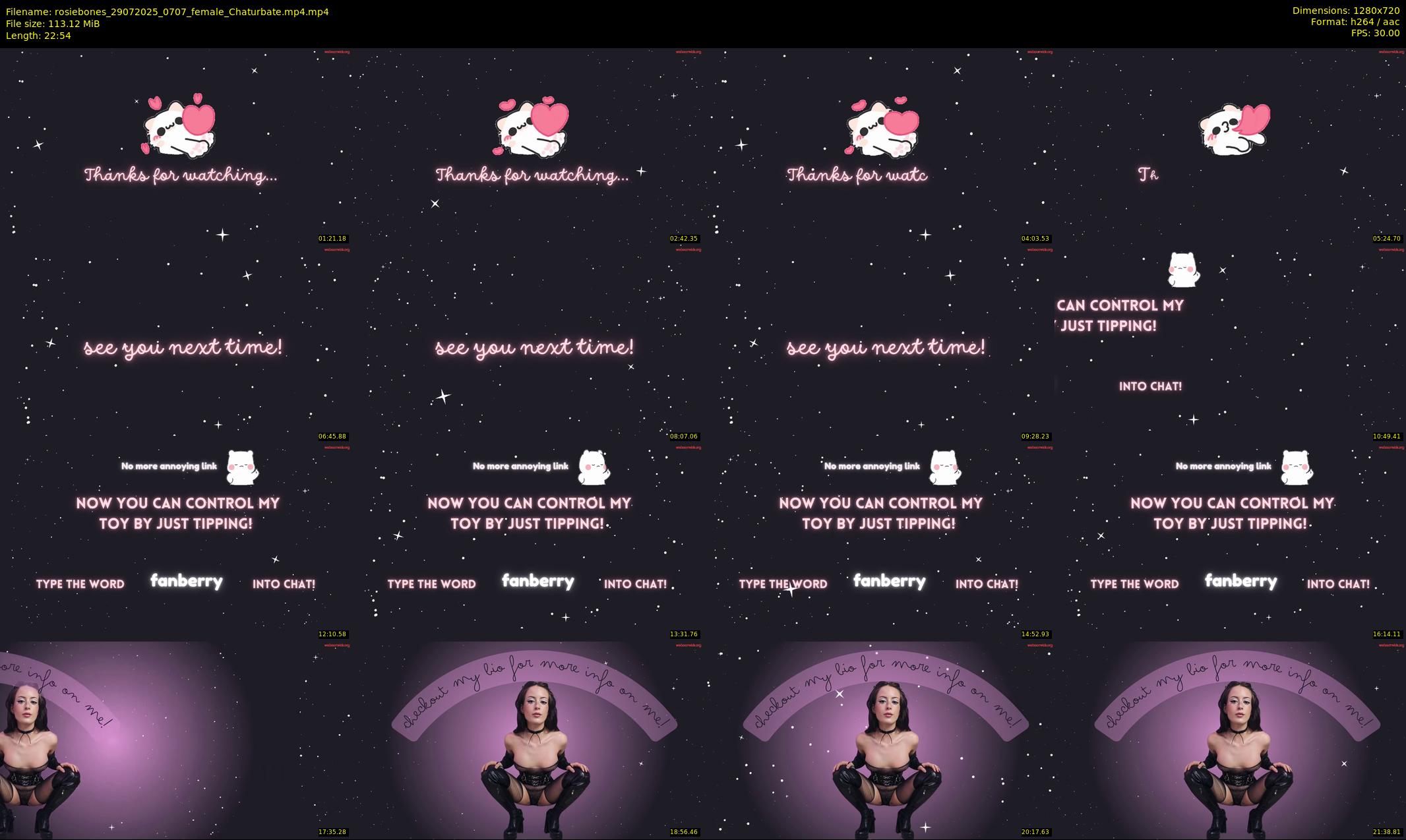 rosiebones — 23 minute Chaturbate female cam show recording, 720p, Jul 29, 2025
