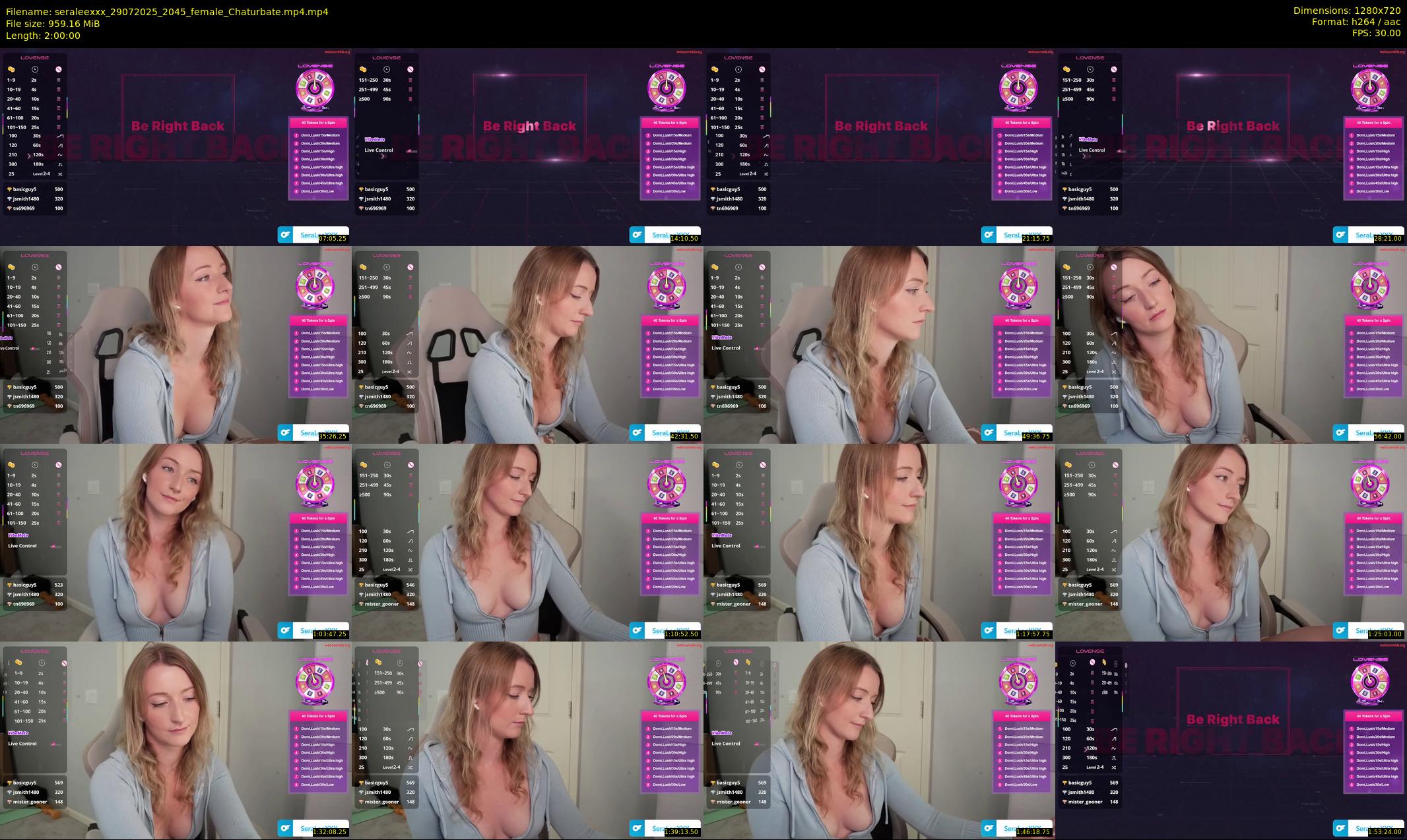 seraleexxx — 120 minute Chaturbate female cam show recording, 720p, Jul 29, 2025