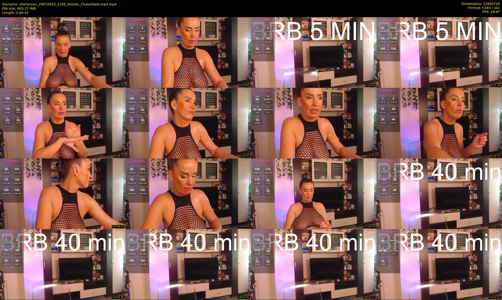 sheilaryan — 121 minute Chaturbate female cam show recording, 720p, Jul 29, 2025