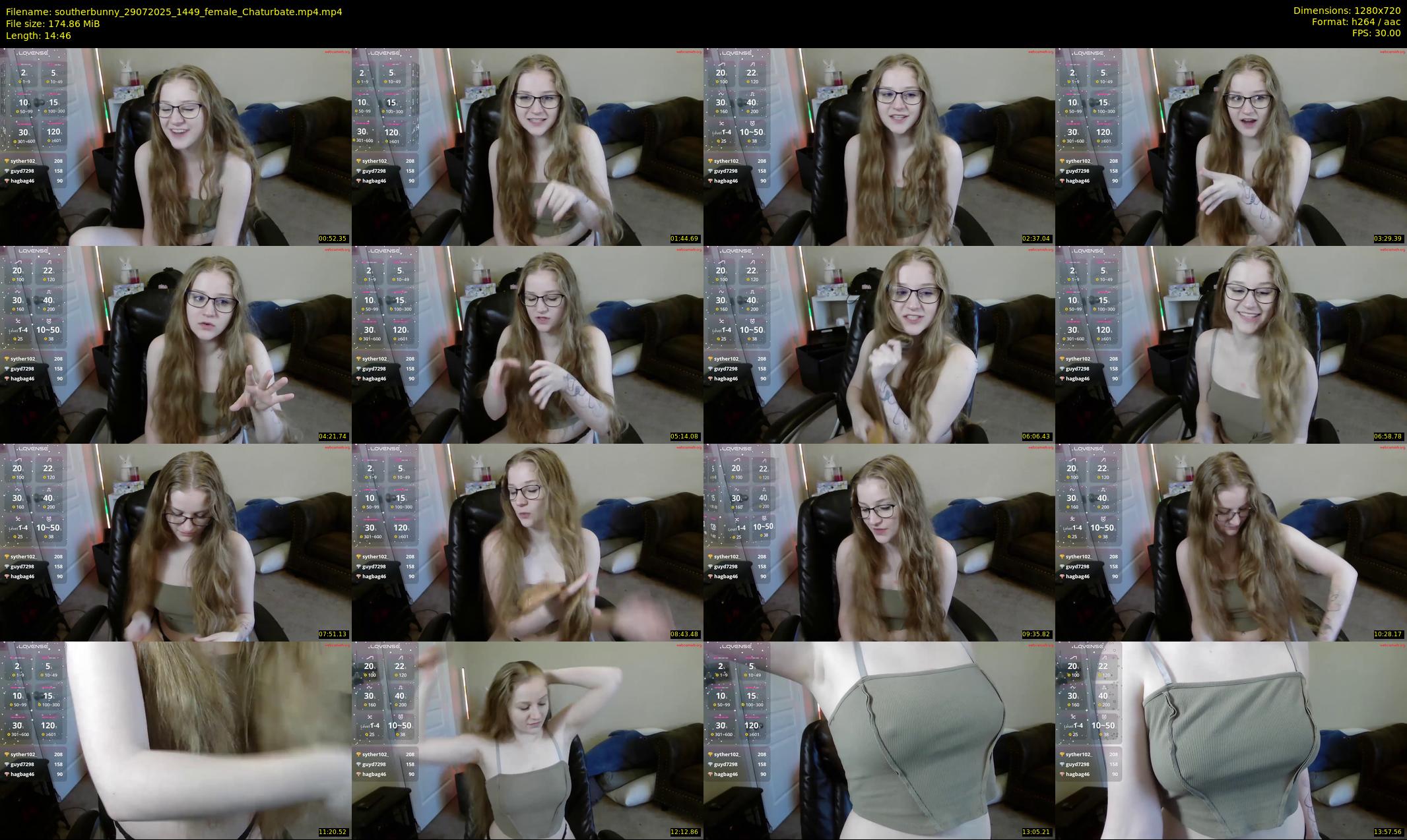 southerbunny — 15 minute Chaturbate female cam show recording, 720p, Jul 29, 2025