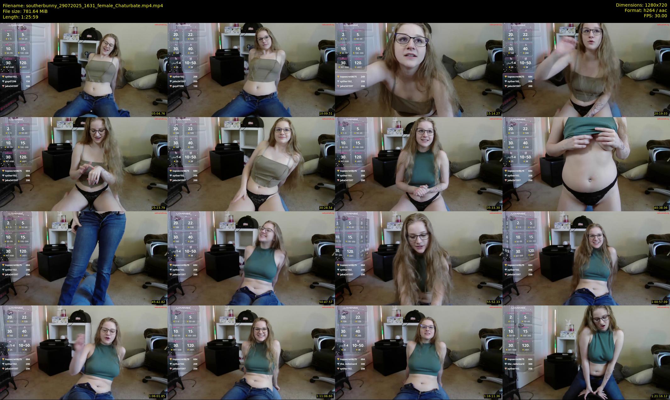 southerbunny — 86 minute Chaturbate female cam show recording, 720p, Jul 29, 2025
