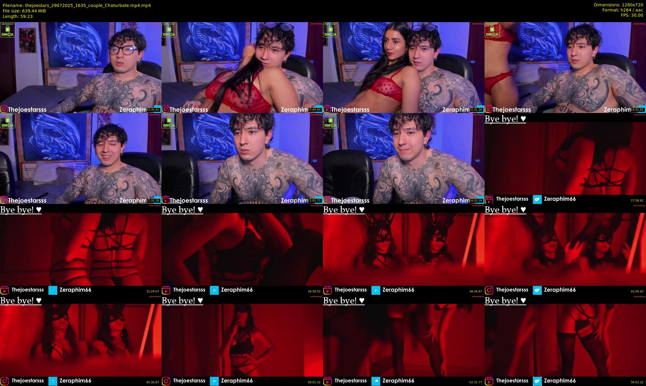 thejoestars — 60 minute Chaturbate couple cam show recording, 720p, Jul 29, 2025