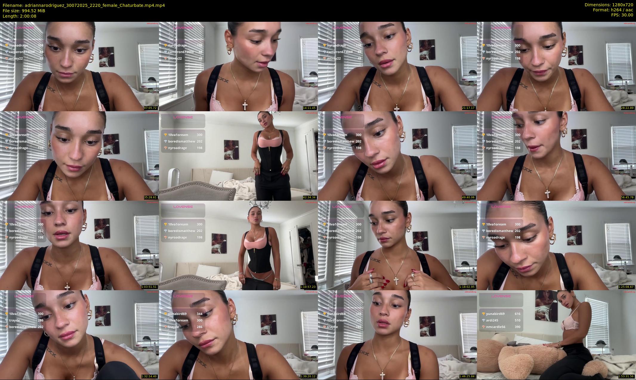 adriannarodriguez — 121 minute Chaturbate female cam show recording, 720p, Jul 30, 2025