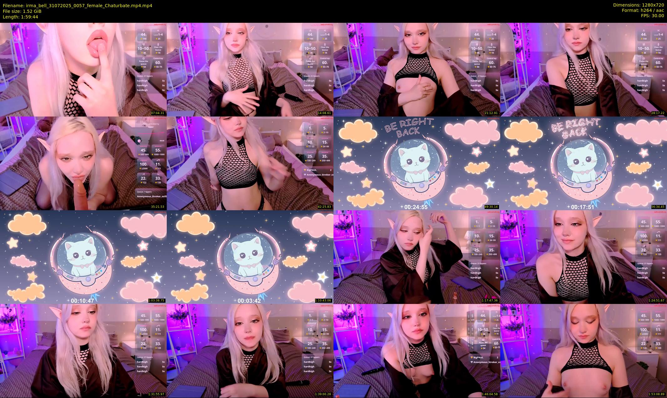 irma_bell — 120 minute Chaturbate female cam show recording, 720p, Jul 31, 2025