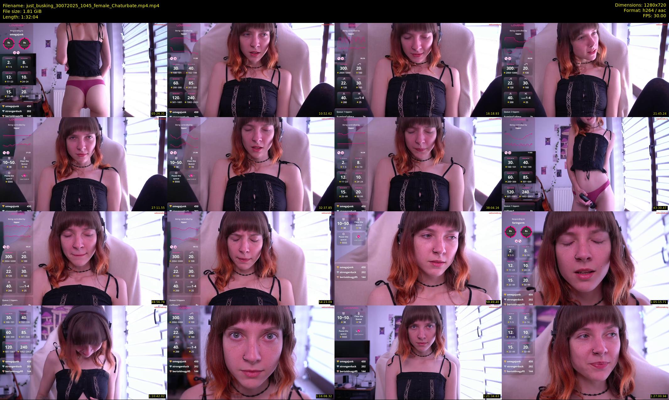 just_busking — 93 minute Chaturbate female cam show recording, 720p, Jul 30, 2025