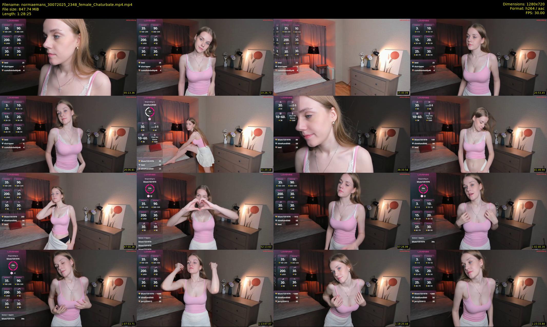 normaemans — 89 minute Chaturbate female cam show recording, 720p, Jul 30, 2025
