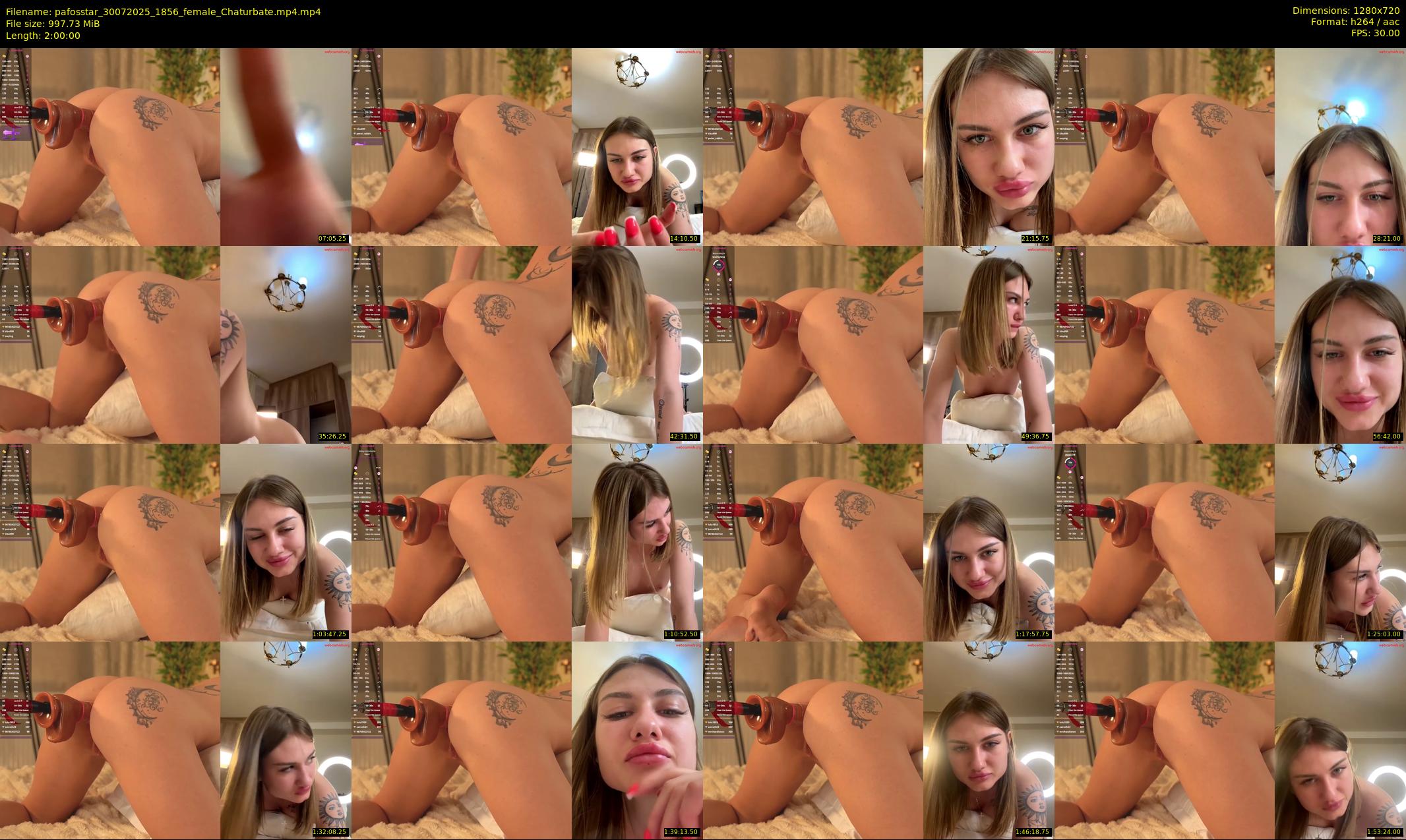 pafosstar — 120 minute Chaturbate female cam show recording, 720p, Jul 30, 2025