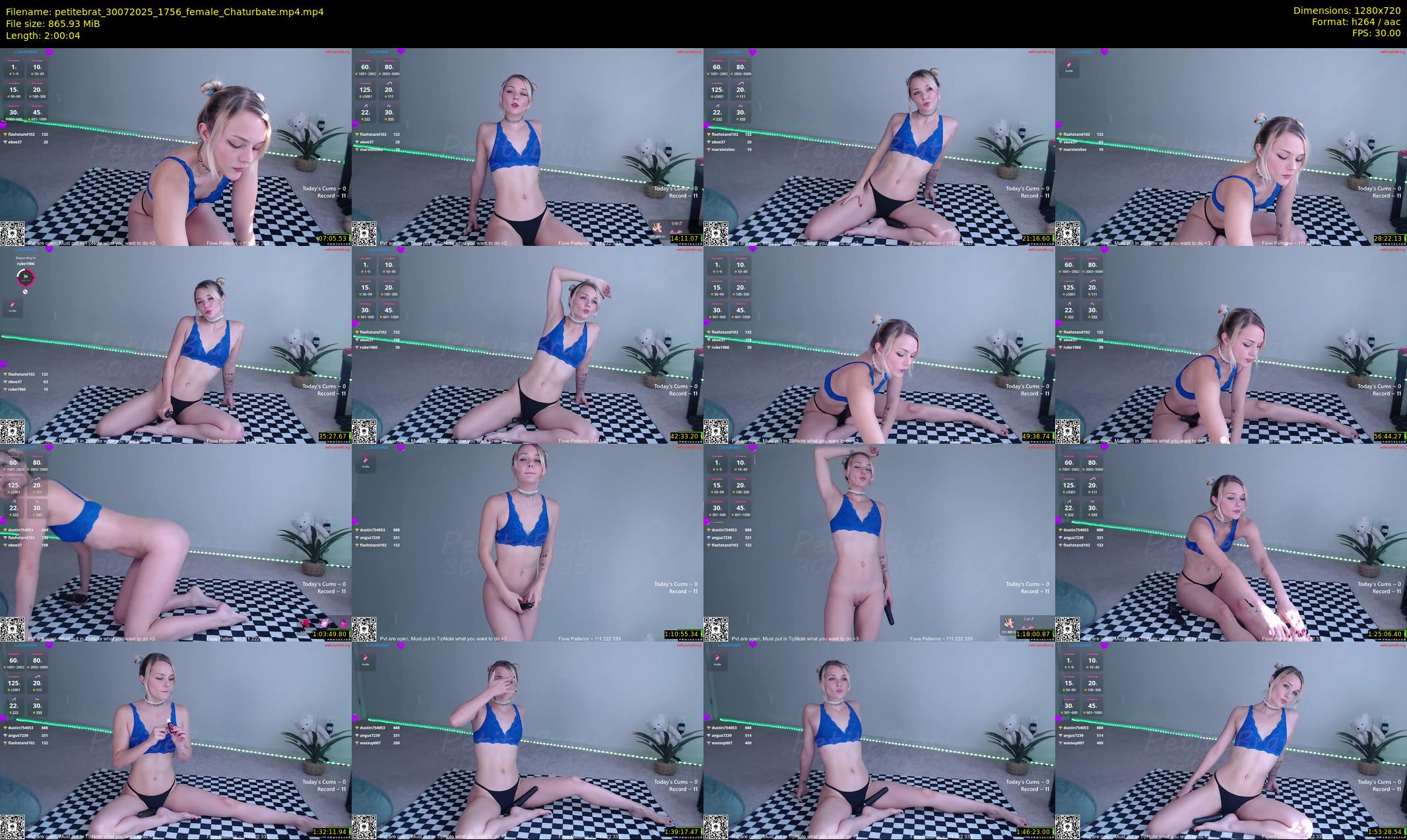 petitebrat — 121 minute Chaturbate female cam show recording, 720p, Jul 30, 2025