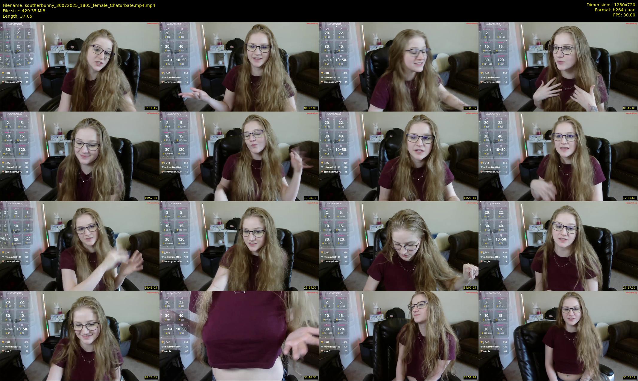 southerbunny — 38 minute Chaturbate female cam show recording, 720p, Jul 30, 2025