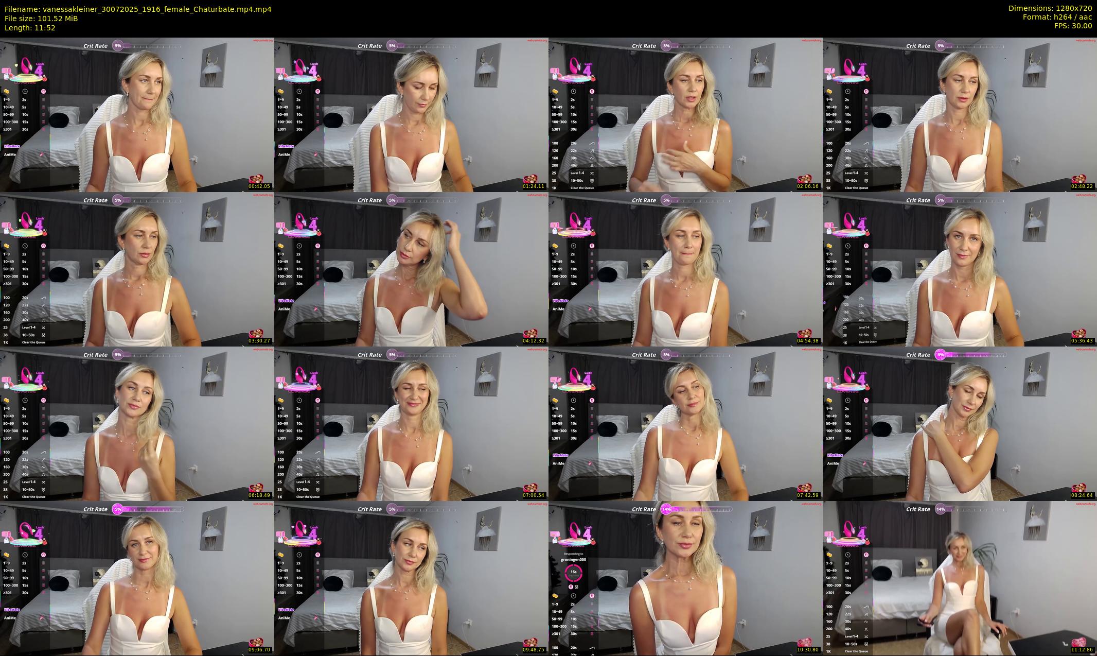 vanessakleiner — 12 minute Chaturbate female cam show recording, 720p, Jul 30, 2025