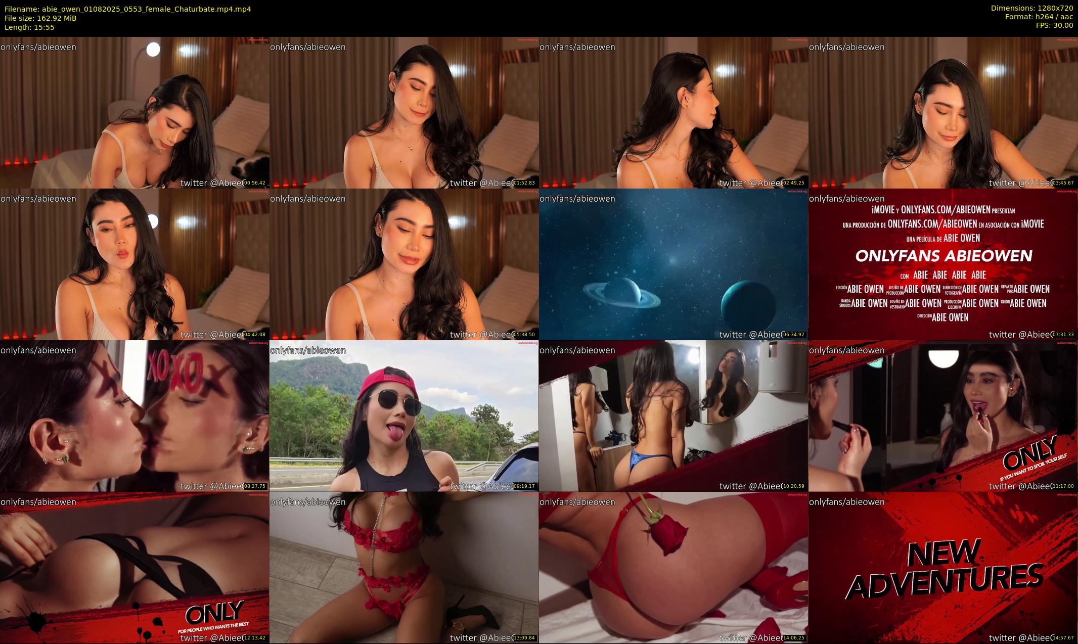 abie_owen — 16 minute Chaturbate female cam show recording, 720p, Aug 1, 2025