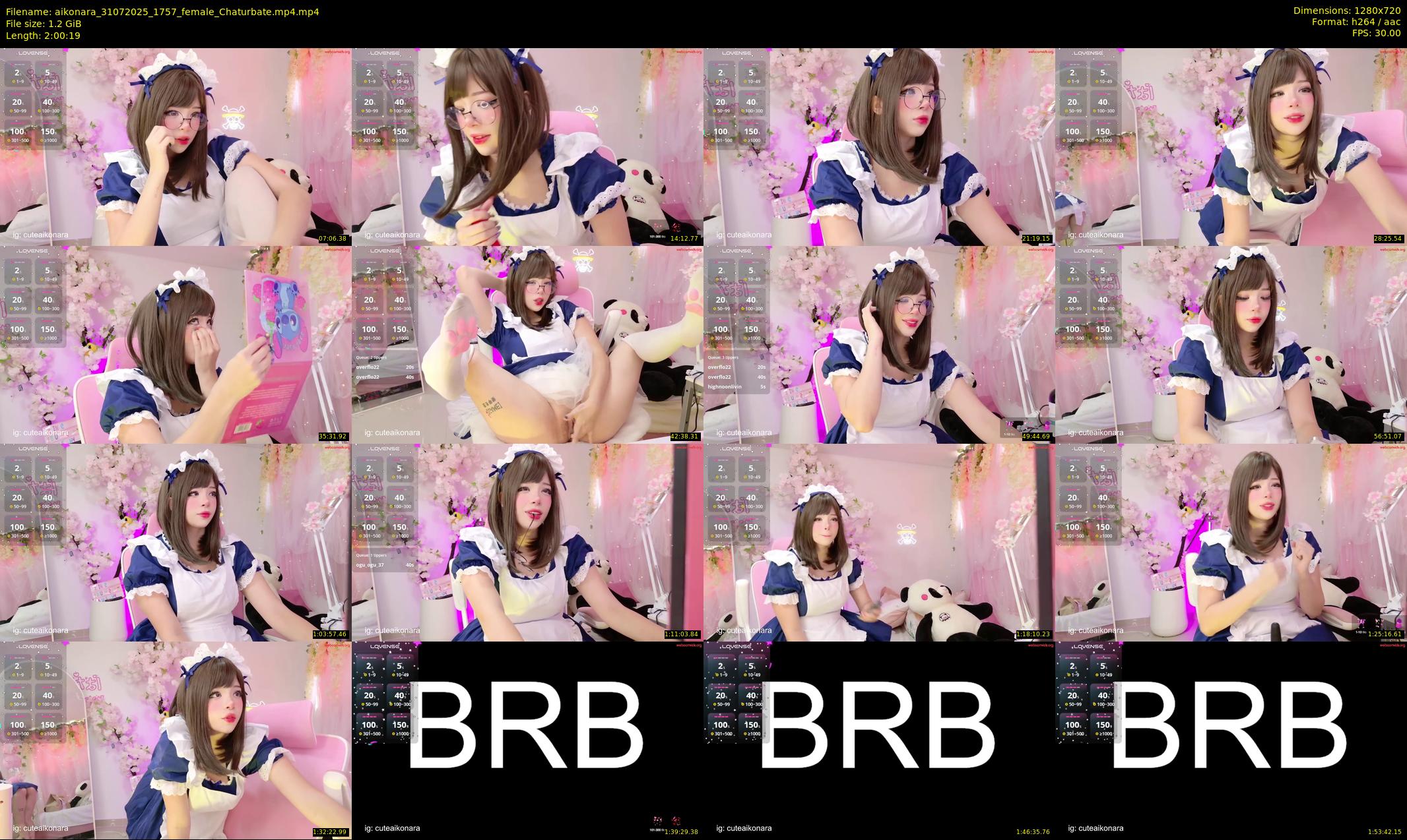 aikonara — 121 minute Chaturbate female cam show recording, 720p, Jul 31, 2025