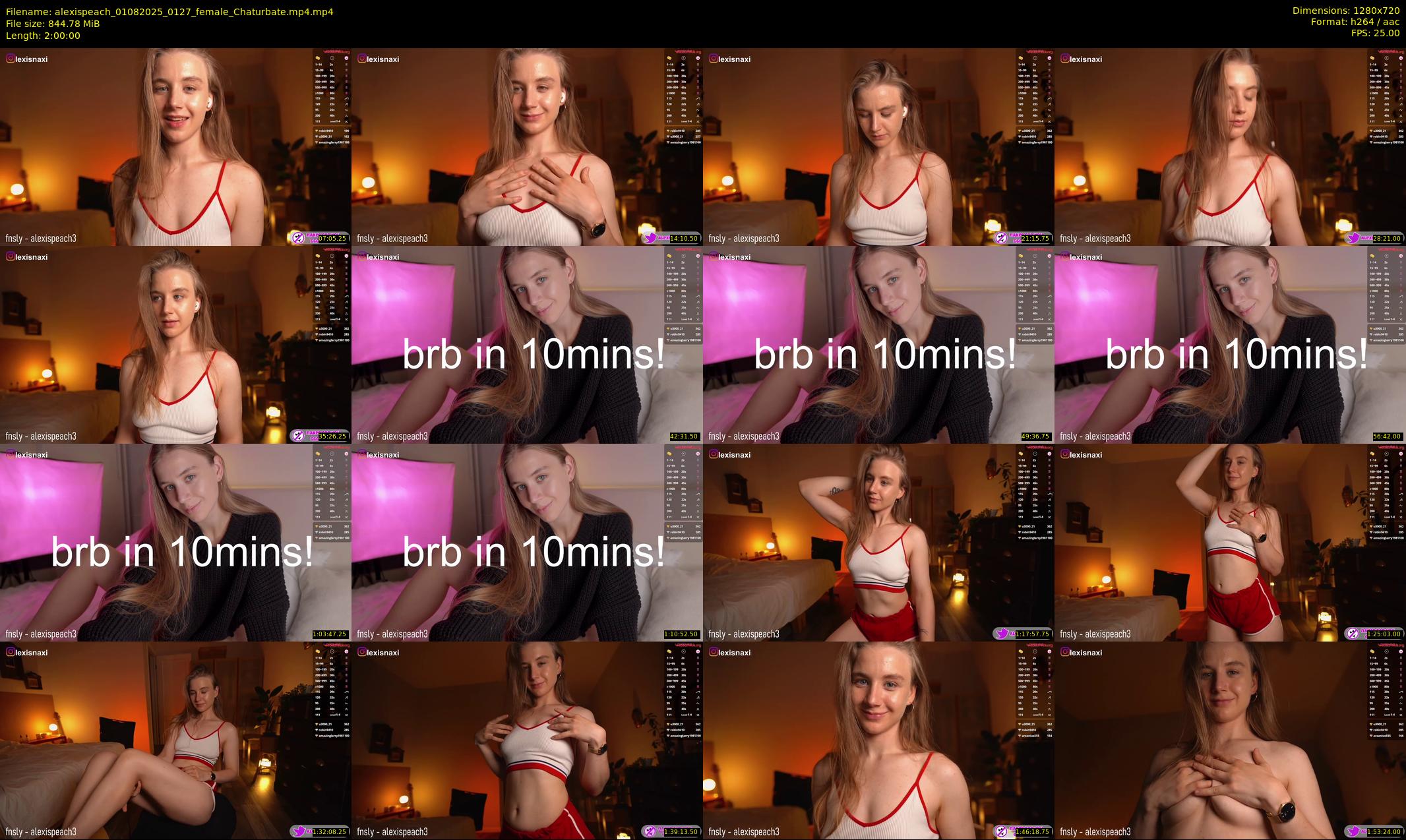 alexispeach — 120 minute Chaturbate female cam show recording, 720p, Aug 1, 2025