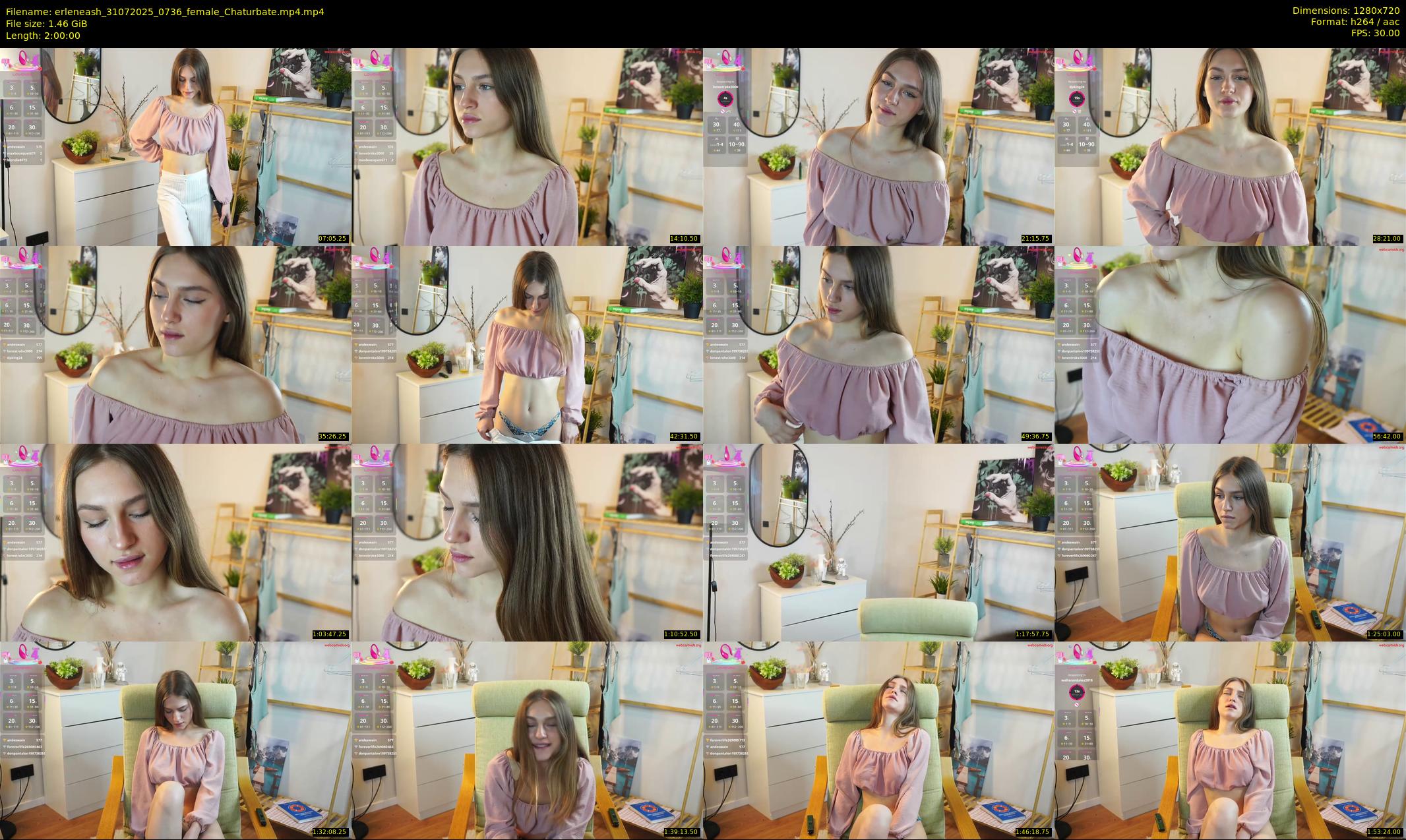 erleneash — 120 minute Chaturbate female cam show recording, 720p, Jul 31, 2025