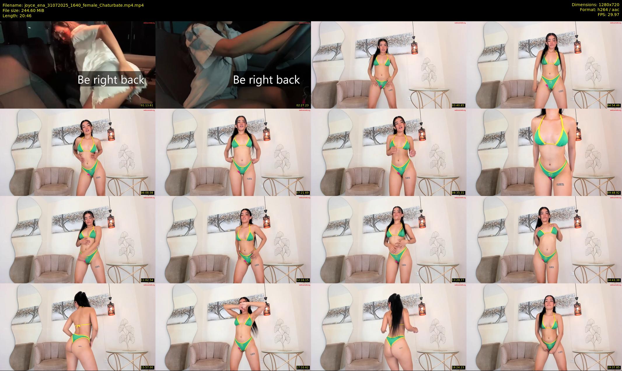 joyce_ena — 21 minute Chaturbate female cam show recording, 720p, Jul 31, 2025
