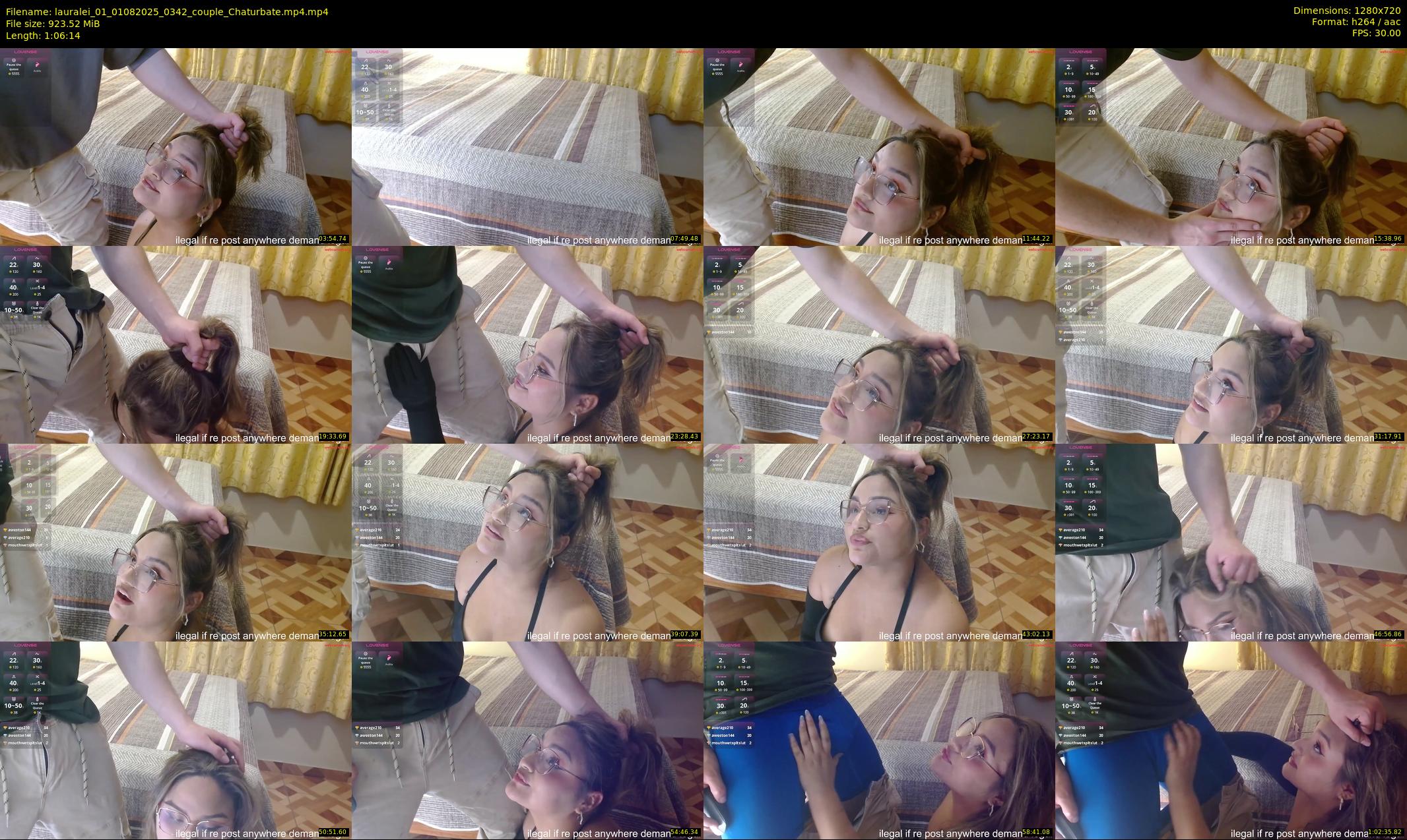 lauralei_01 — 67 minute Chaturbate couple cam show recording, 720p, Aug 1, 2025
