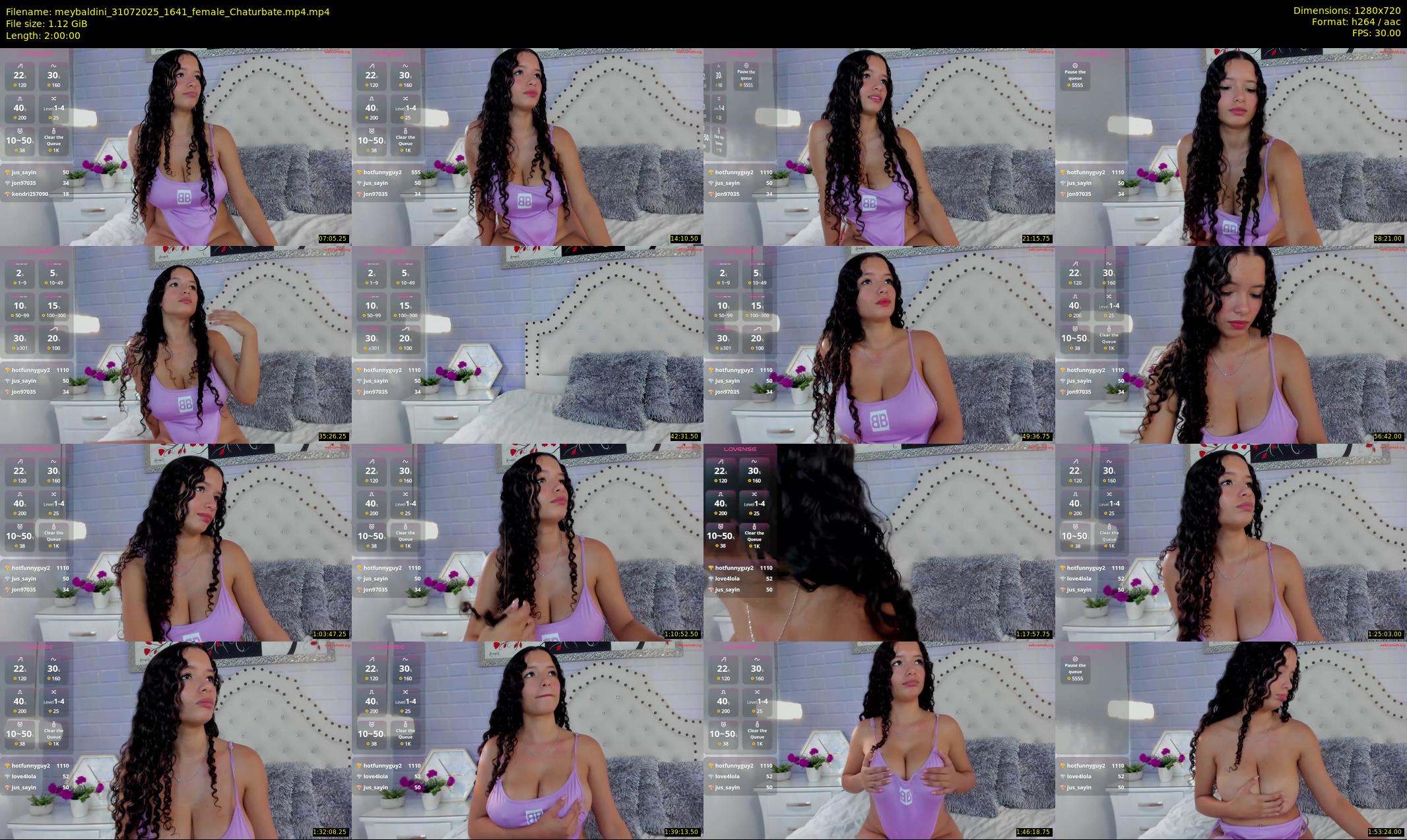 meybaldini — 120 minute Chaturbate female cam show recording, 720p, Jul 31, 2025