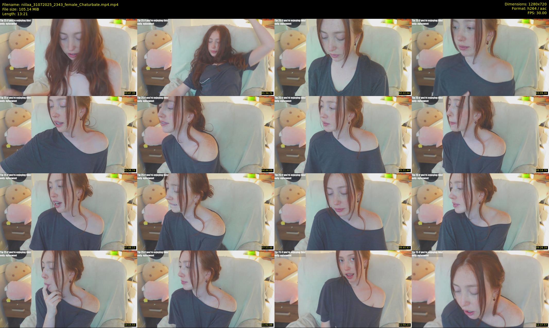 niilaa — 14 minute Chaturbate female cam show recording, 720p, Jul 31, 2025