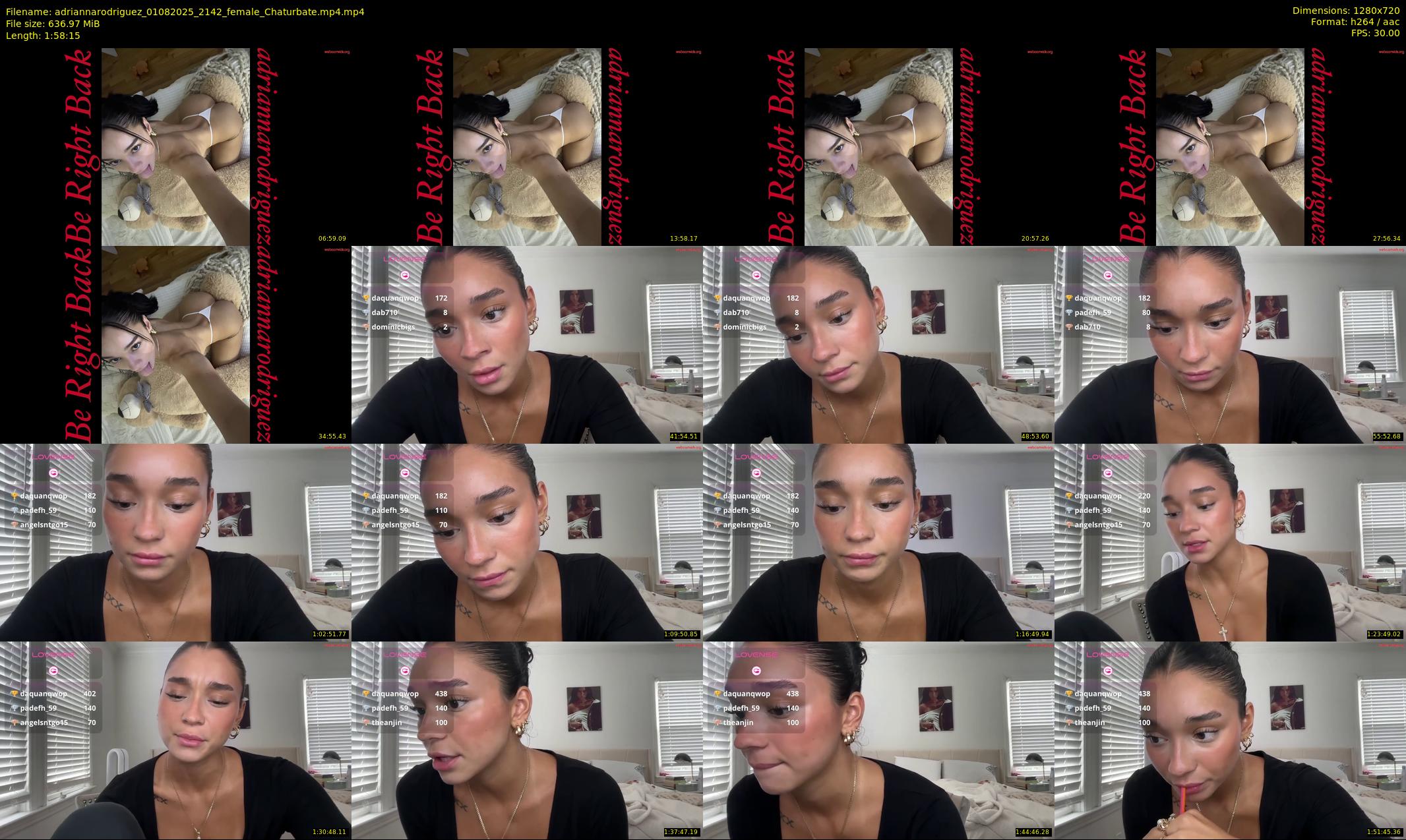 adriannarodriguez — 119 minute Chaturbate female cam show recording, 720p, Aug 1, 2025