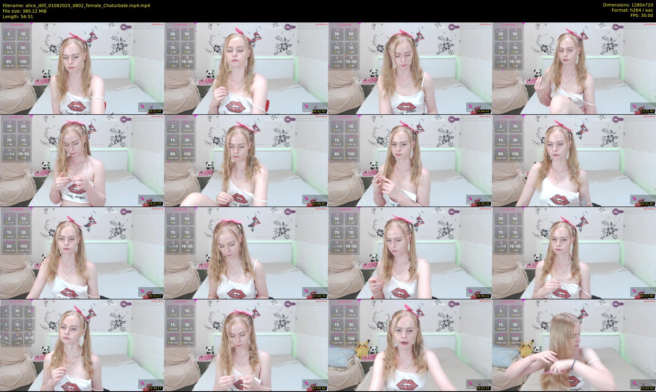 alice_d0ll — 57 minute Chaturbate female cam show recording, 720p, Aug 1, 2025