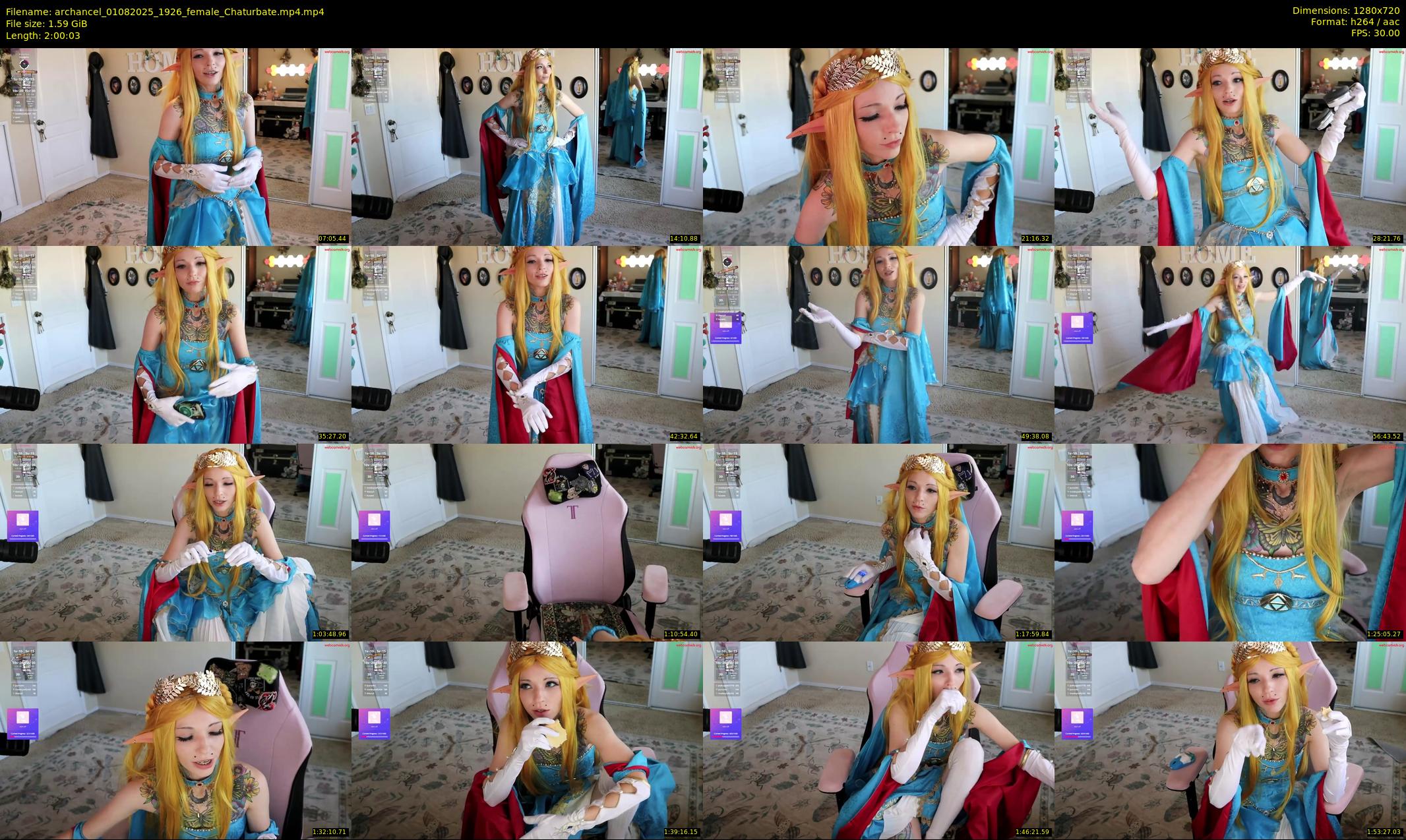 archancel — 121 minute Chaturbate female cam show recording, 720p, Aug 1, 2025