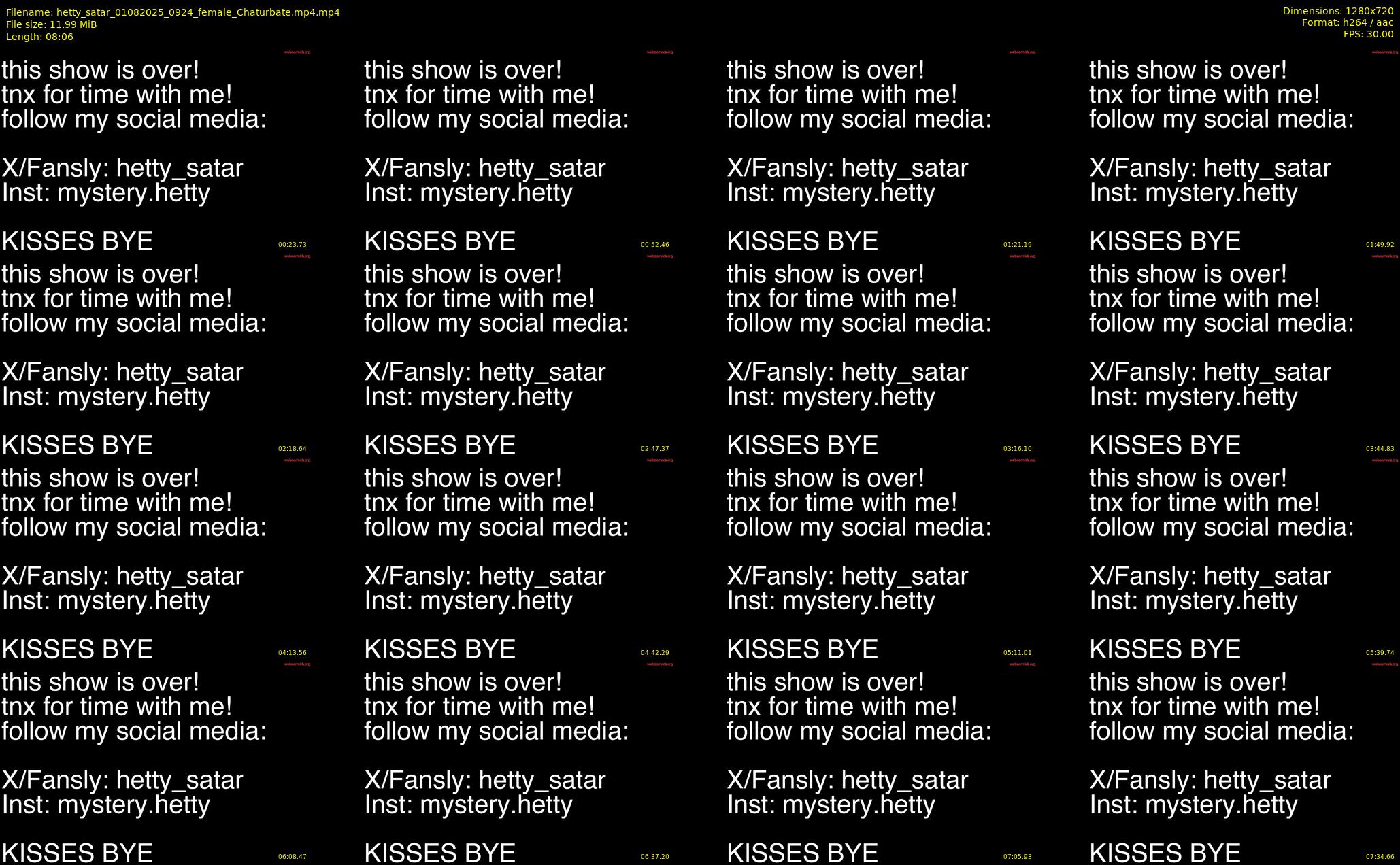 hetty_satar — 9 minute Chaturbate female cam show recording, 720p, Aug 1, 2025