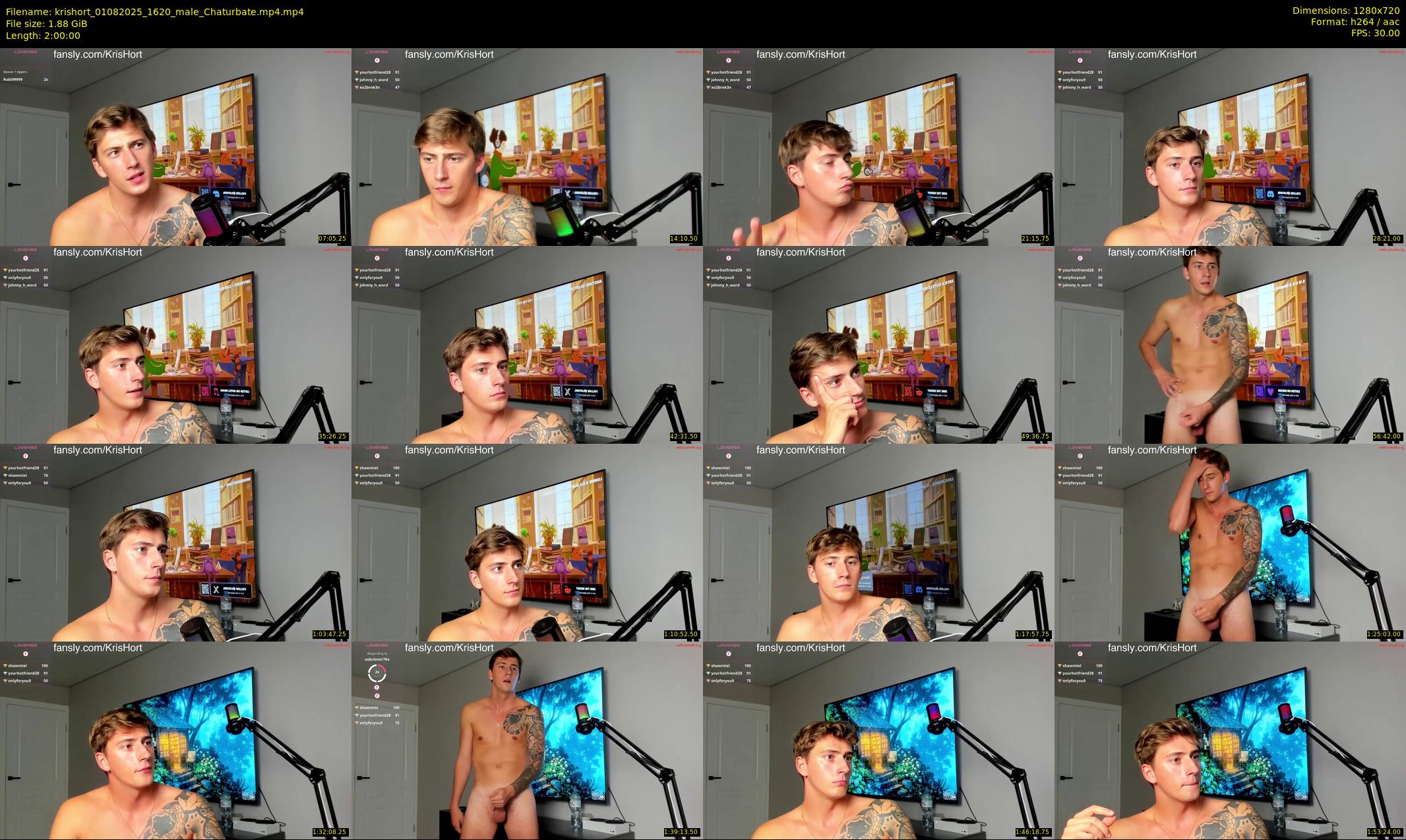 krishort — 120 minute Chaturbate male cam show recording, 720p, Aug 1, 2025