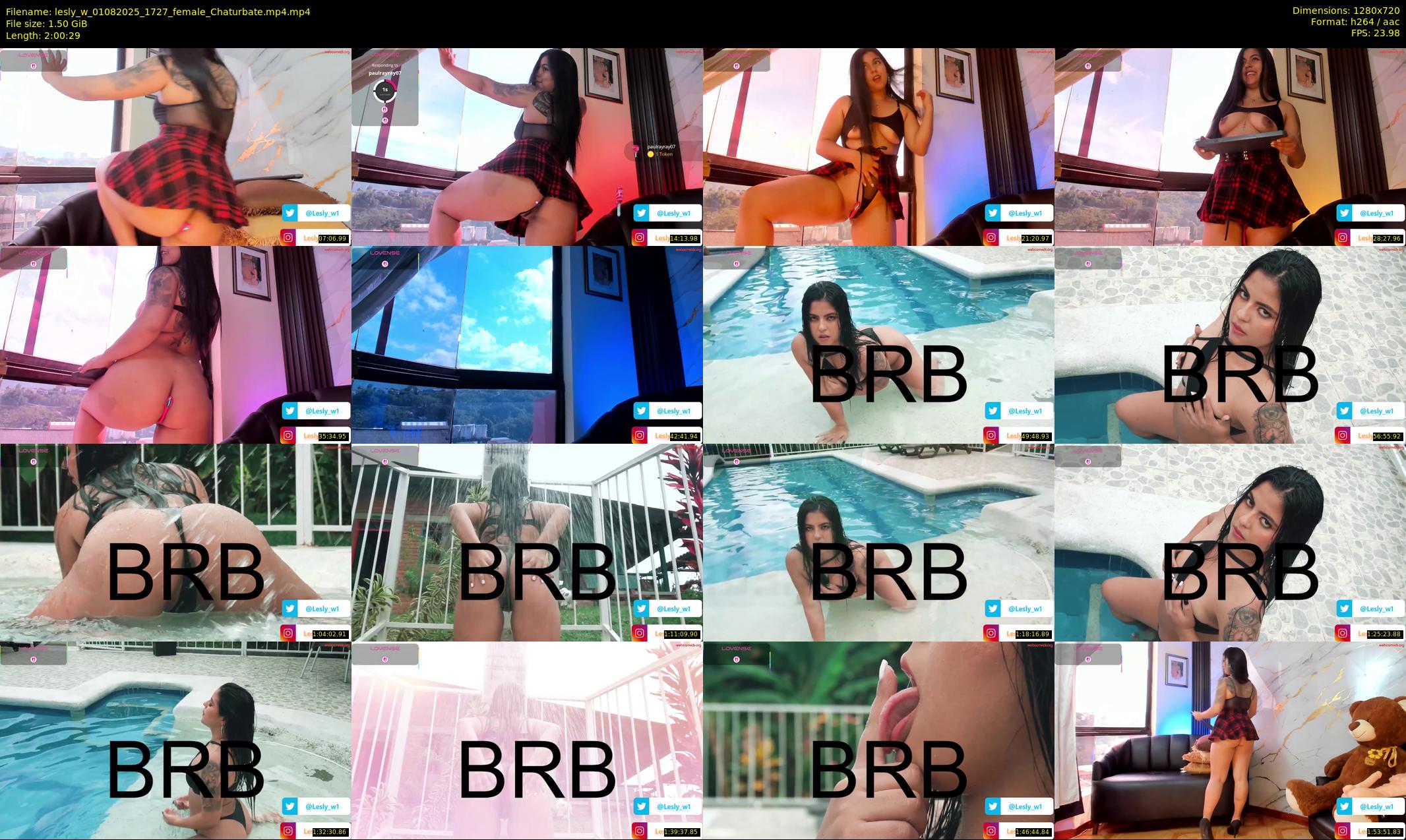 lesly_w — 121 minute Chaturbate female cam show recording, 720p, Aug 1, 2025