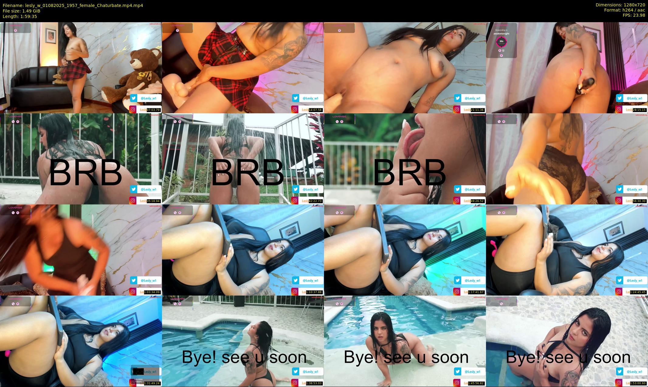 lesly_w — 120 minute Chaturbate female cam show recording, 720p, Aug 1, 2025