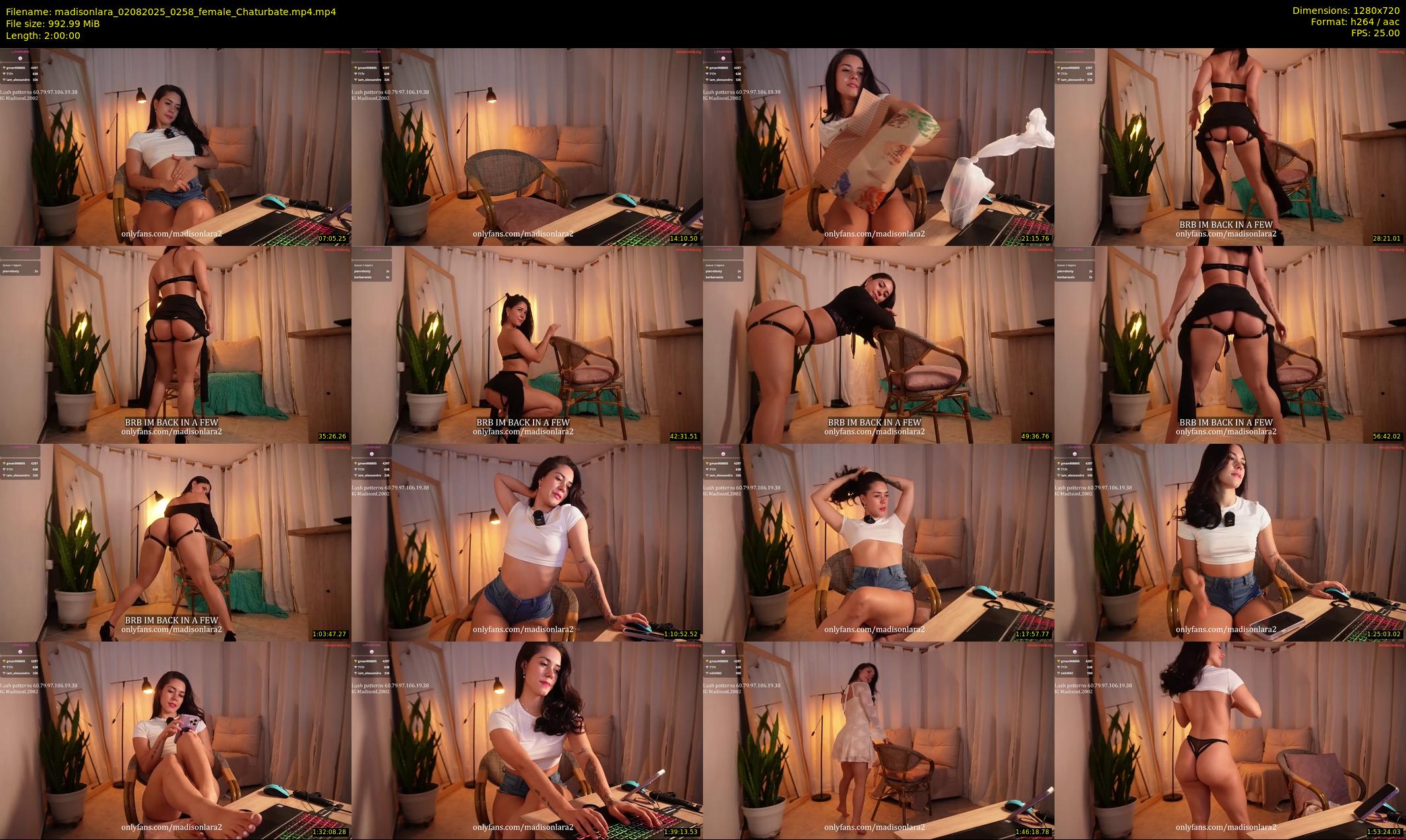 madisonlara — 120 minute Chaturbate female cam show recording, 720p, Aug 2, 2025