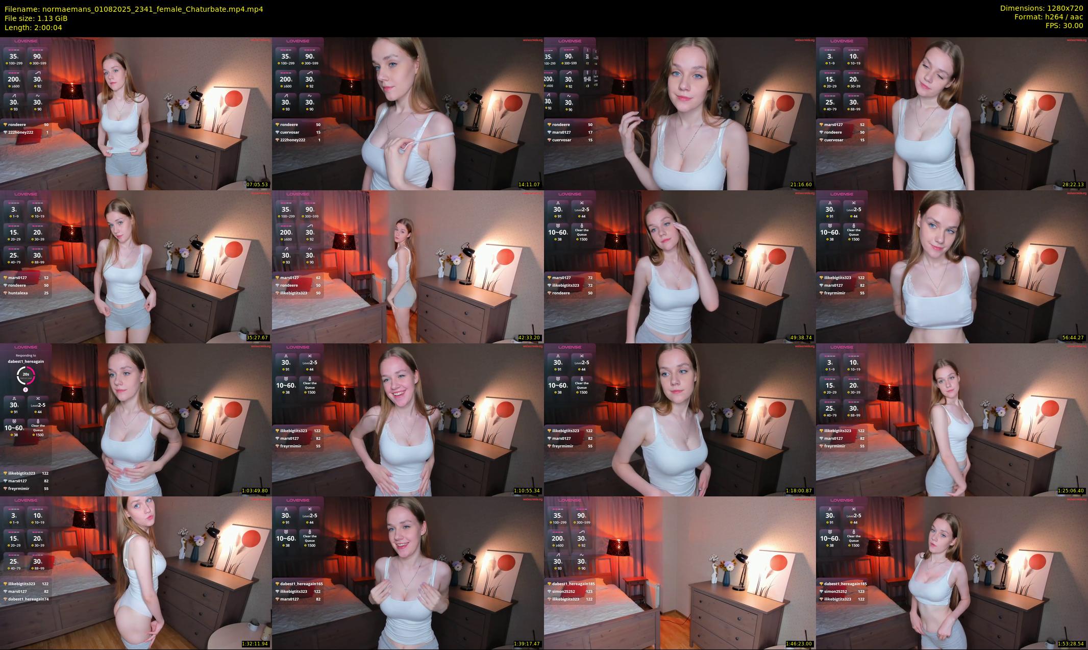 normaemans — 121 minute Chaturbate female cam show recording, 720p, Aug 1, 2025