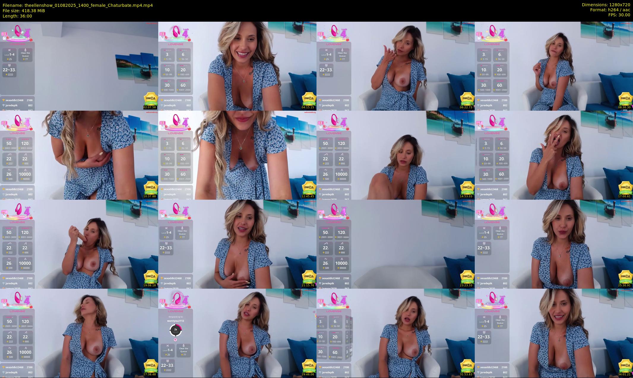 theellenshow — 36 minute Chaturbate female cam show recording, 720p, Aug 1, 2025