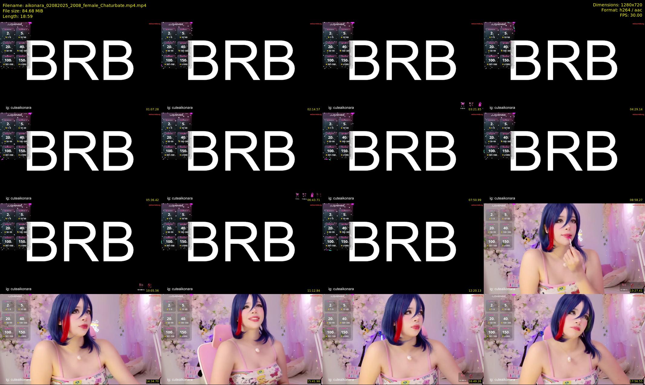 aikonara — 19 minute Chaturbate female cam show recording, 720p, Aug 2, 2025