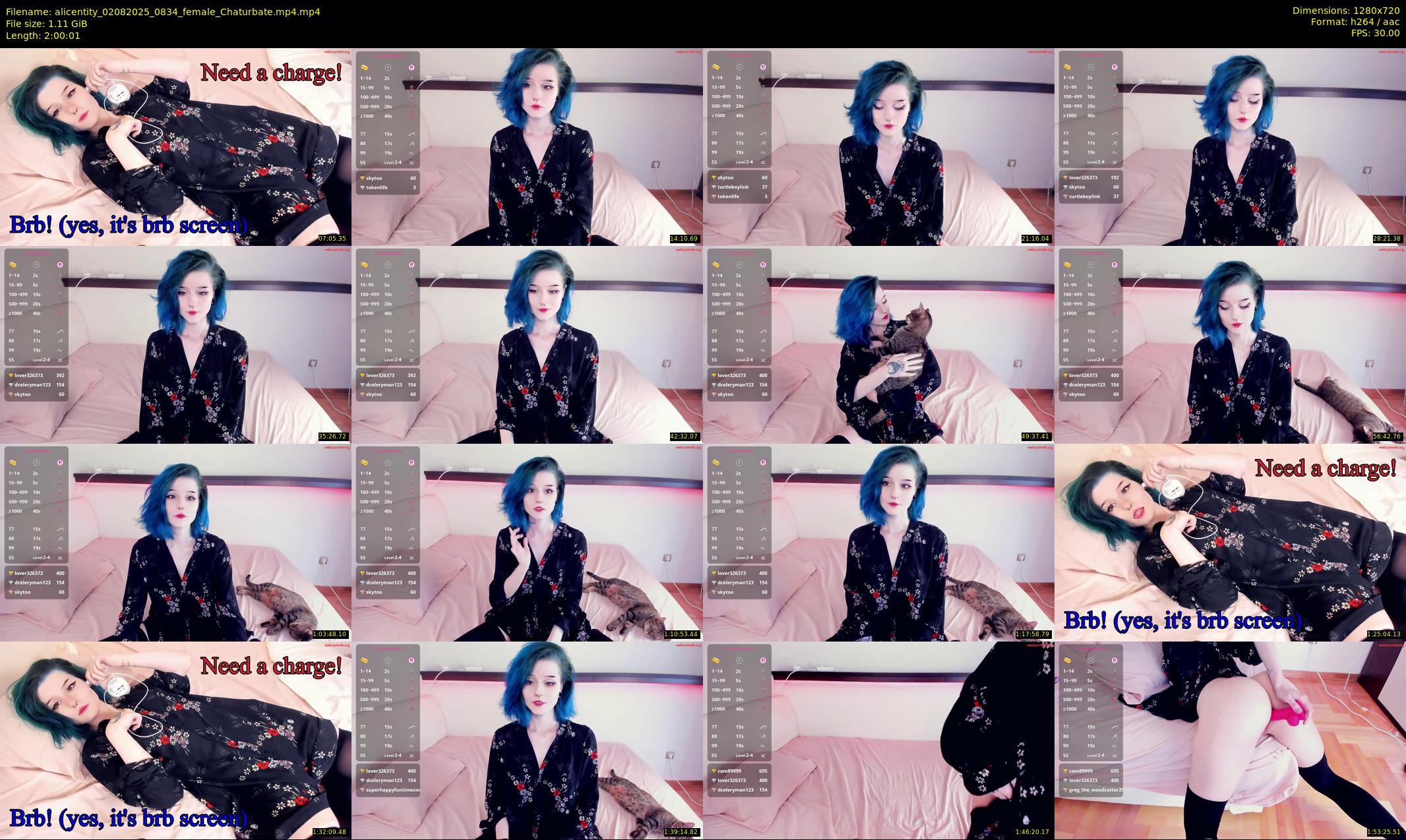 alicentity — 121 minute Chaturbate female cam show recording, 720p, Aug 2, 2025