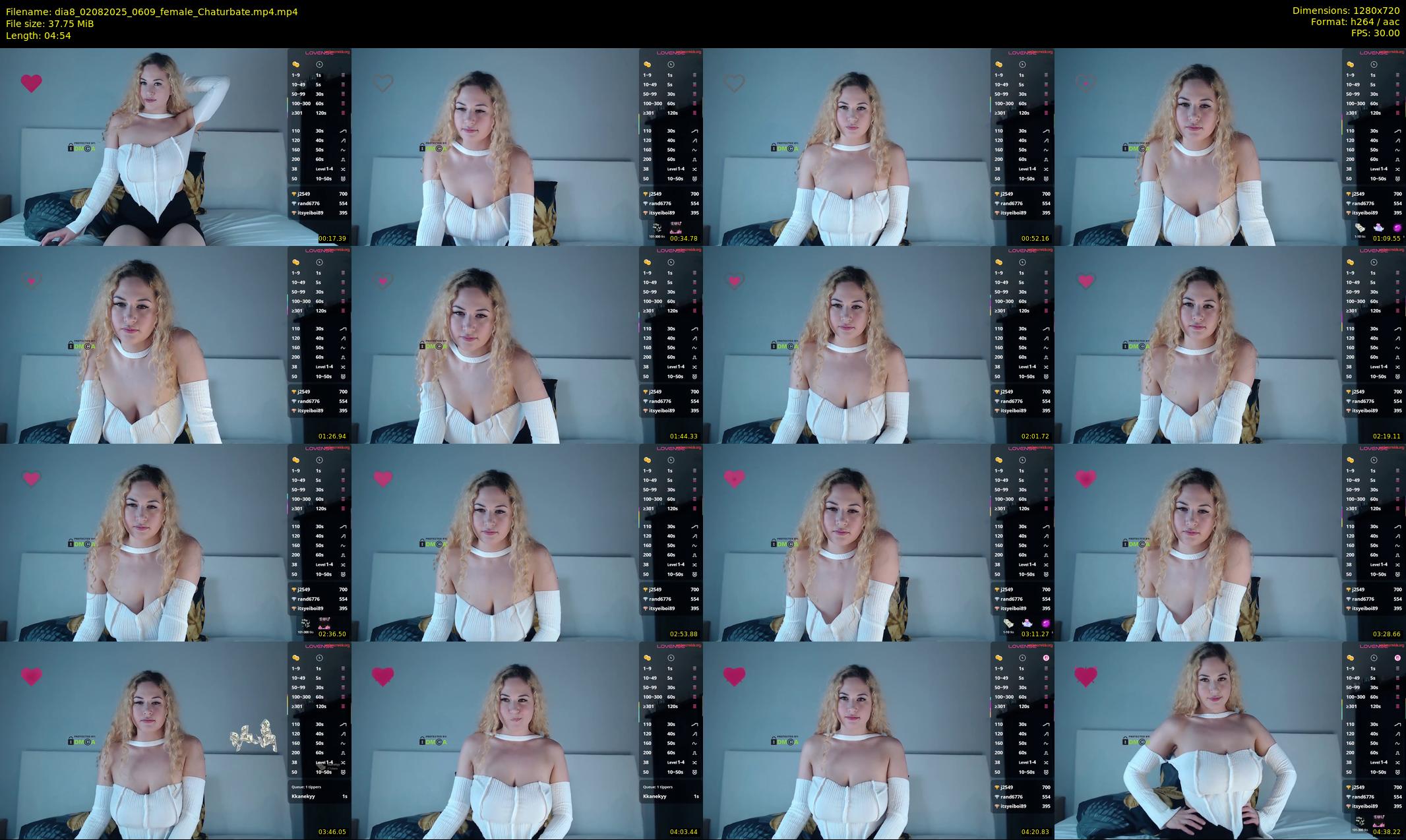 dia8 — 5 minute Chaturbate female cam show recording, 720p, Aug 2, 2025