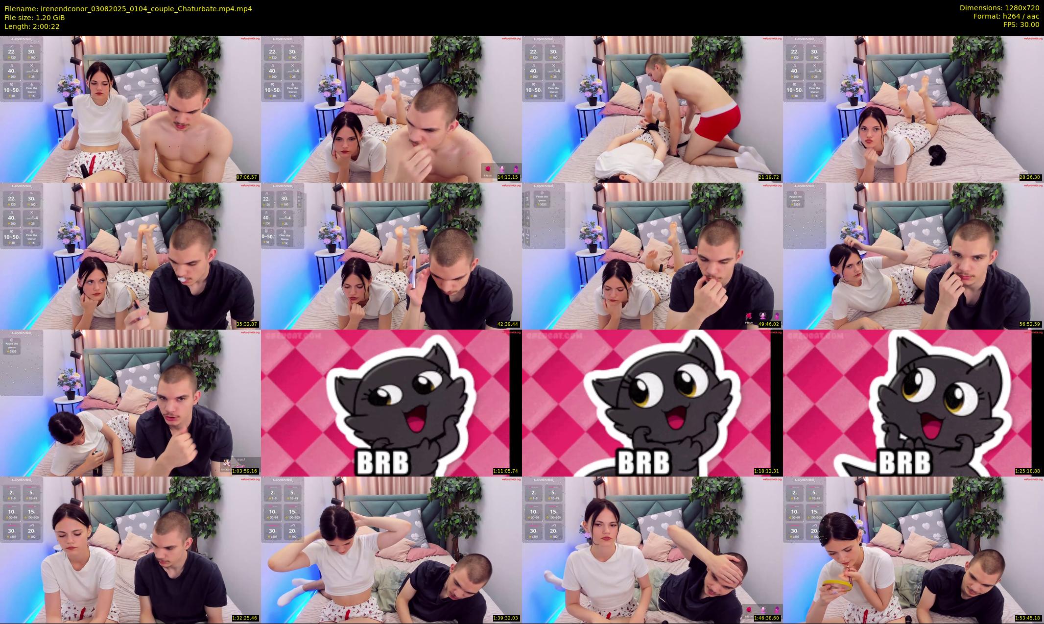 irenendconor — 121 minute Chaturbate couple cam show recording, 720p, Aug 3, 2025
