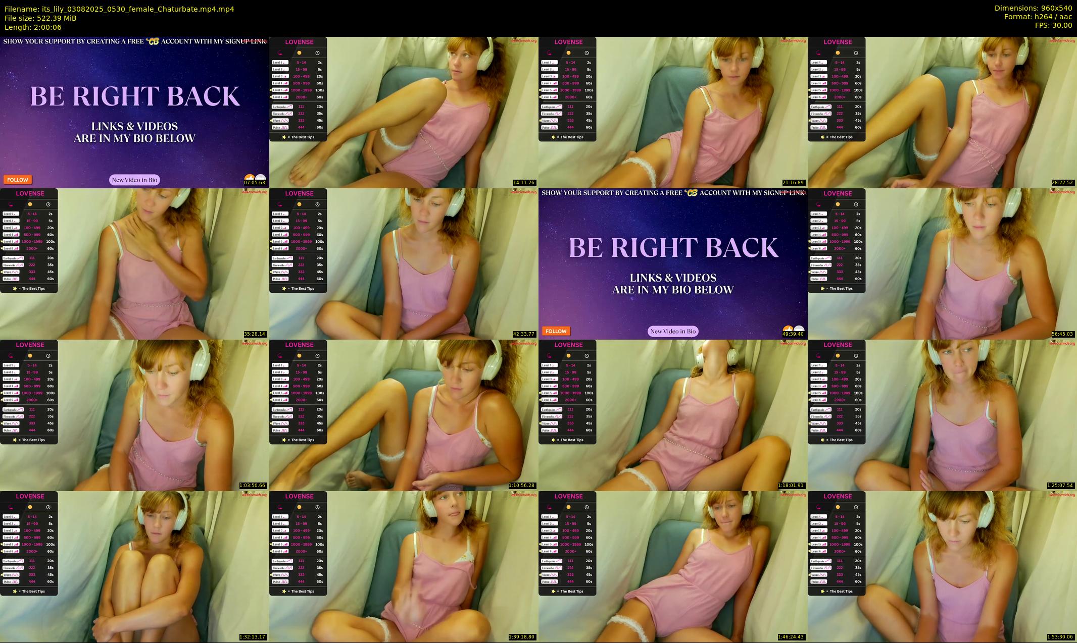 its_lily — 121 minute Chaturbate female cam show recording, 480p, Aug 3, 2025